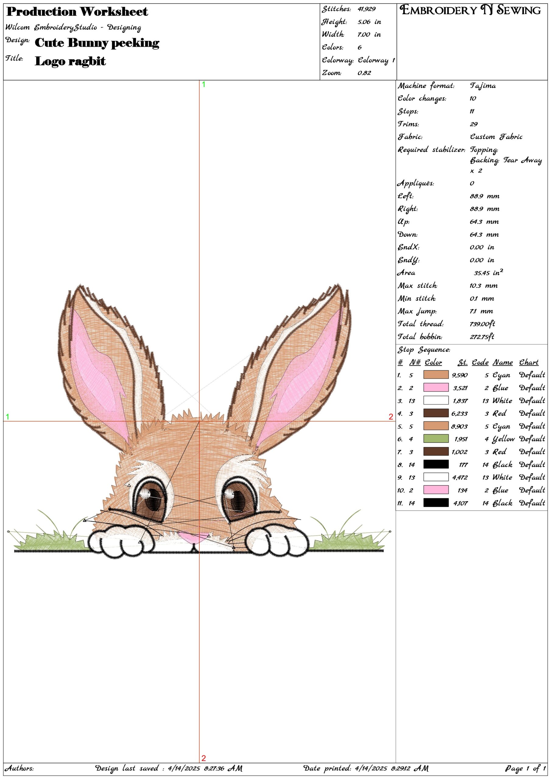Cute Bunny peeking- Elegant embroidery design file - instant download — view 3