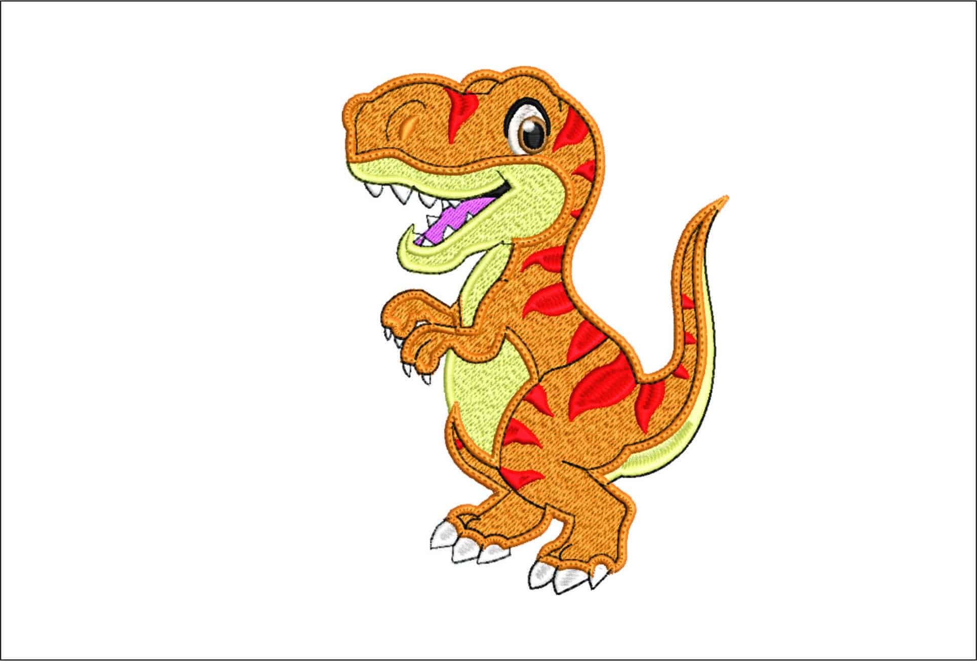 Cute T Rex Dino- Elegant embroidery design file - instant download