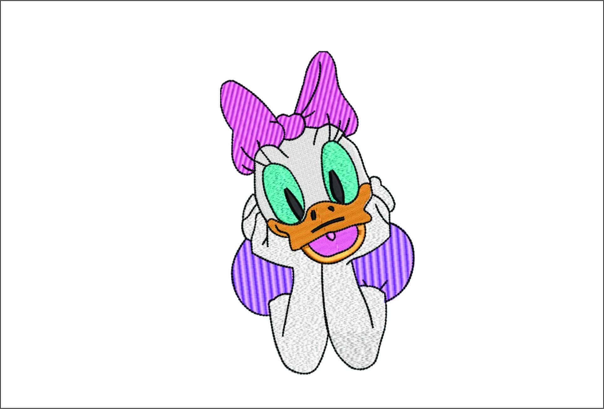 Daisy Duck- Elegant embroidery design file - instant download