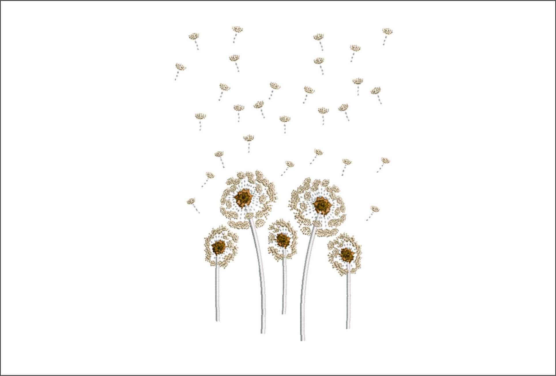 Dandelion- Elegant embroidery design file - instant download