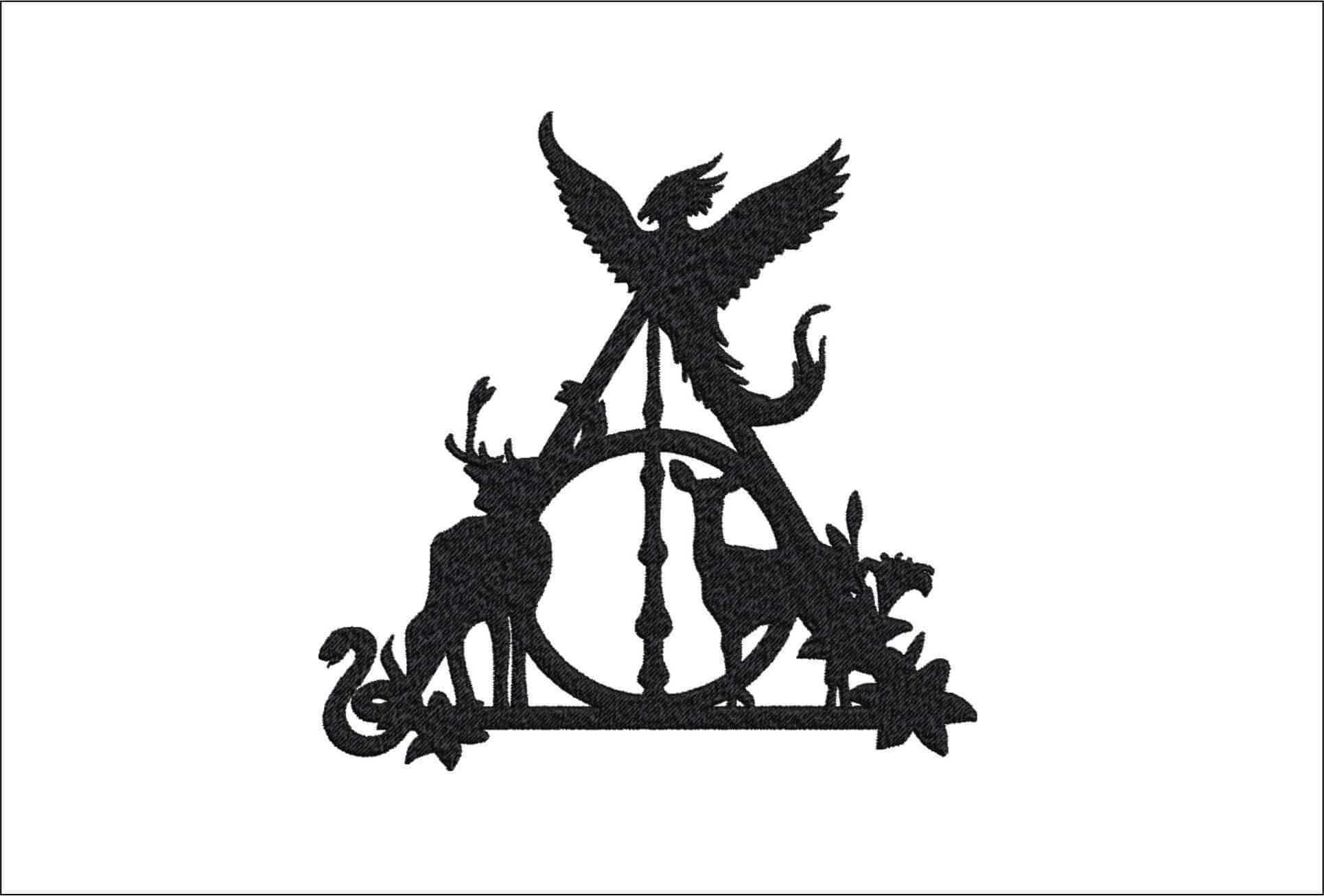 Deathly Hallows Snake Doe Pheonix- Elegant embroidery design file - instant download