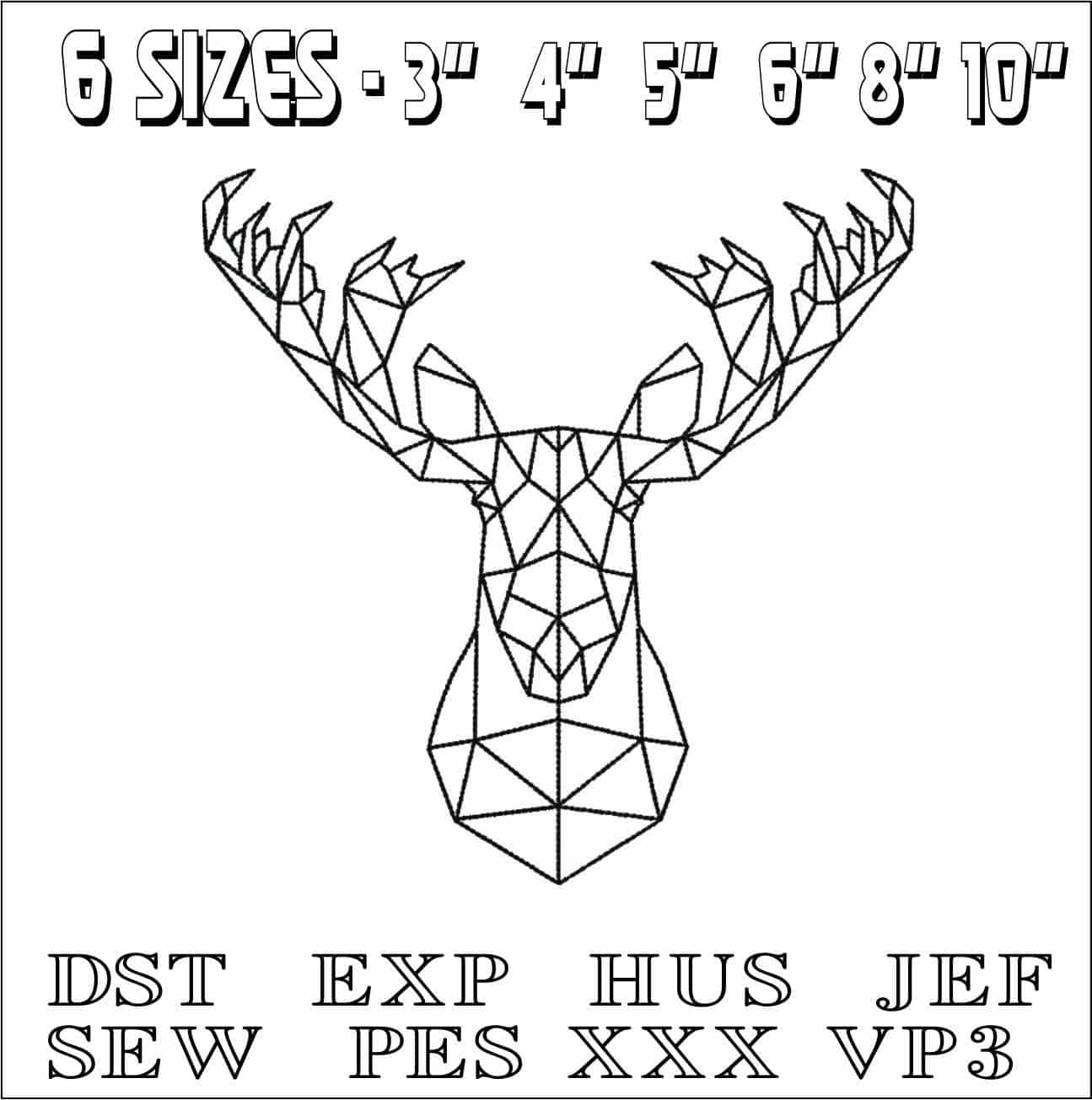 Deer Line art- Elegant embroidery design file - instant download — view 2