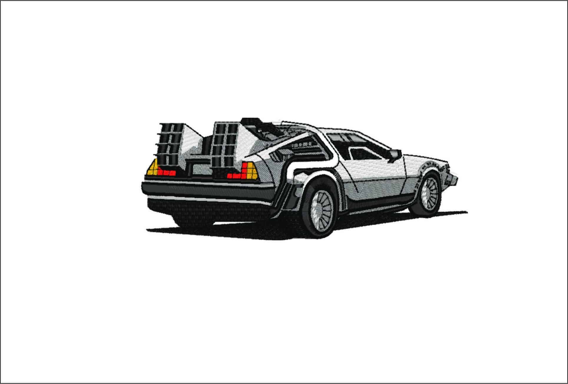 Delorean Back to Future no Logo- Elegant embroidery design file - instant download