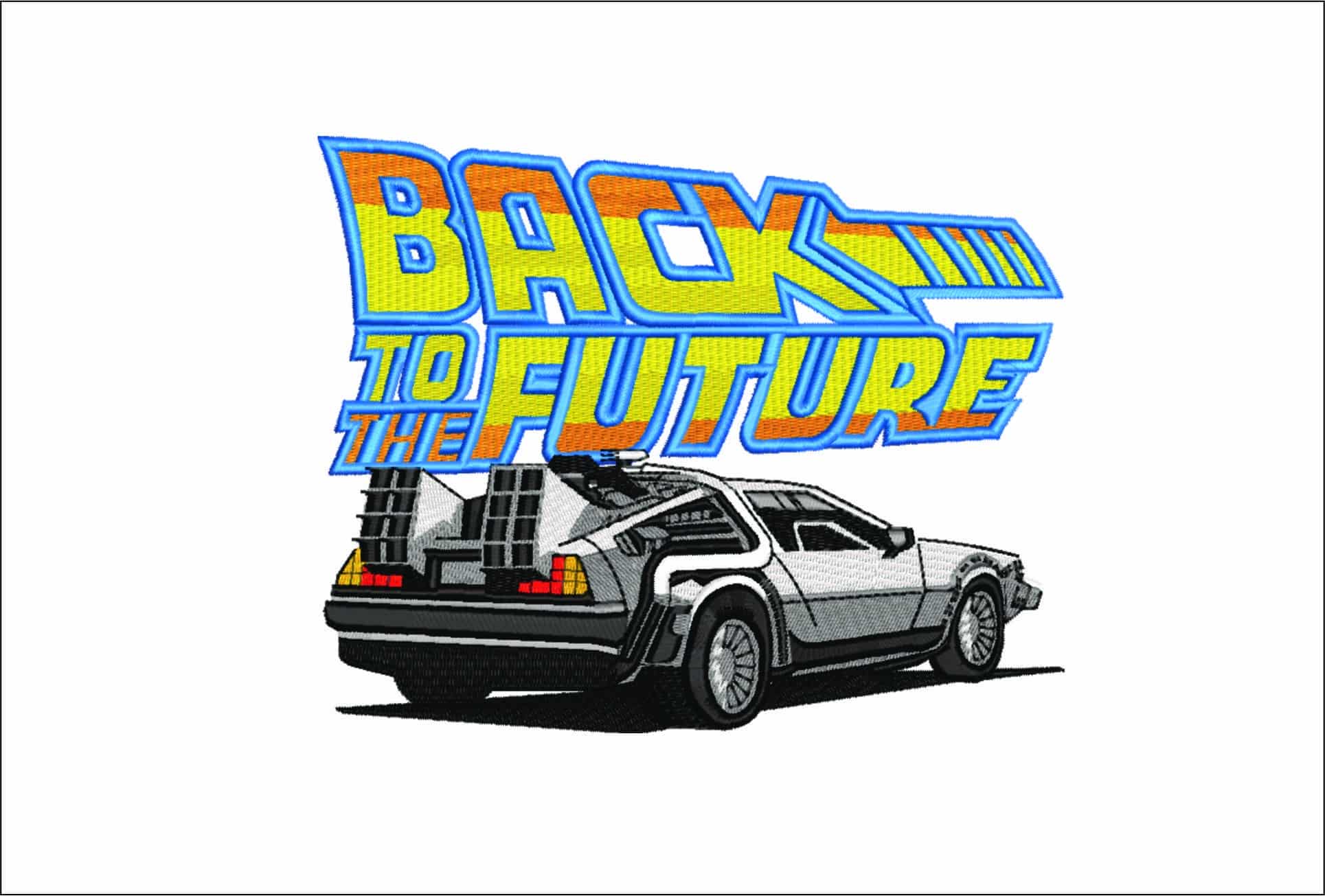 Delorean Rear Back to the Future- Elegant embroidery design file - instant download