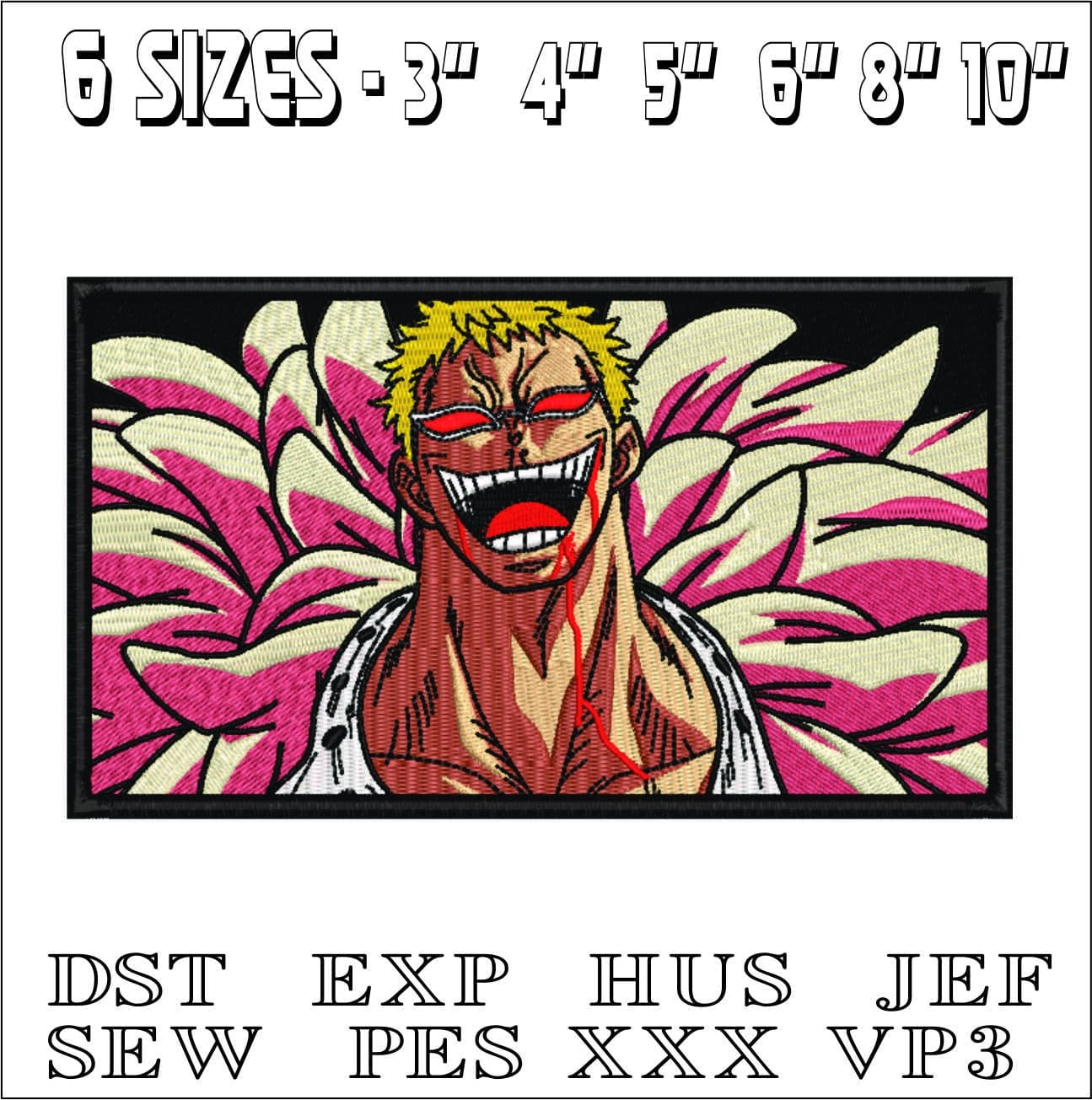 Donquixote Doflamingo -Anime- Elegant embroidery design file - instant download — view 2