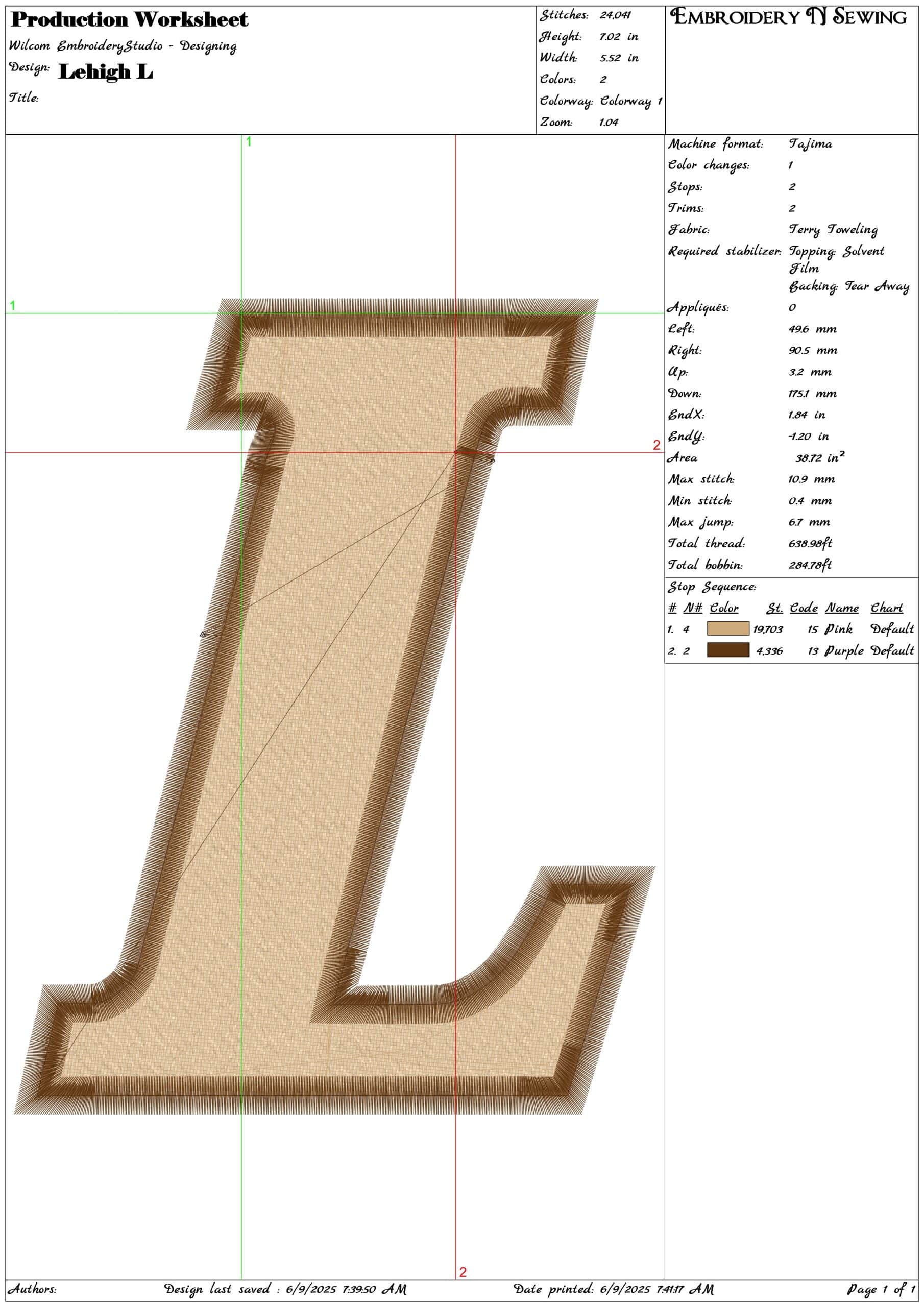 Lehigh Mountain Hawks L only - Lehigh Mountain University, Bethlehem embroidery machine pattern embroidery file - instant download in a frame — view 3
