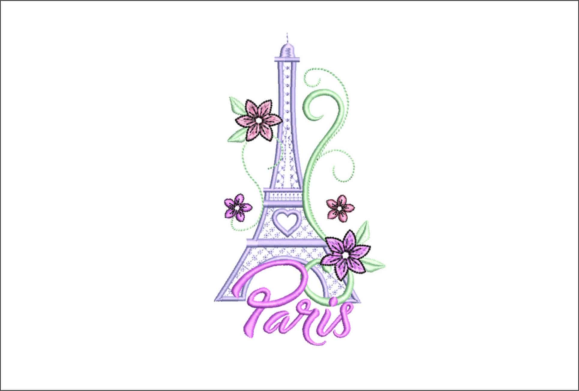 Eifel Tower Paris-Elegant embroidery design file - instant download
