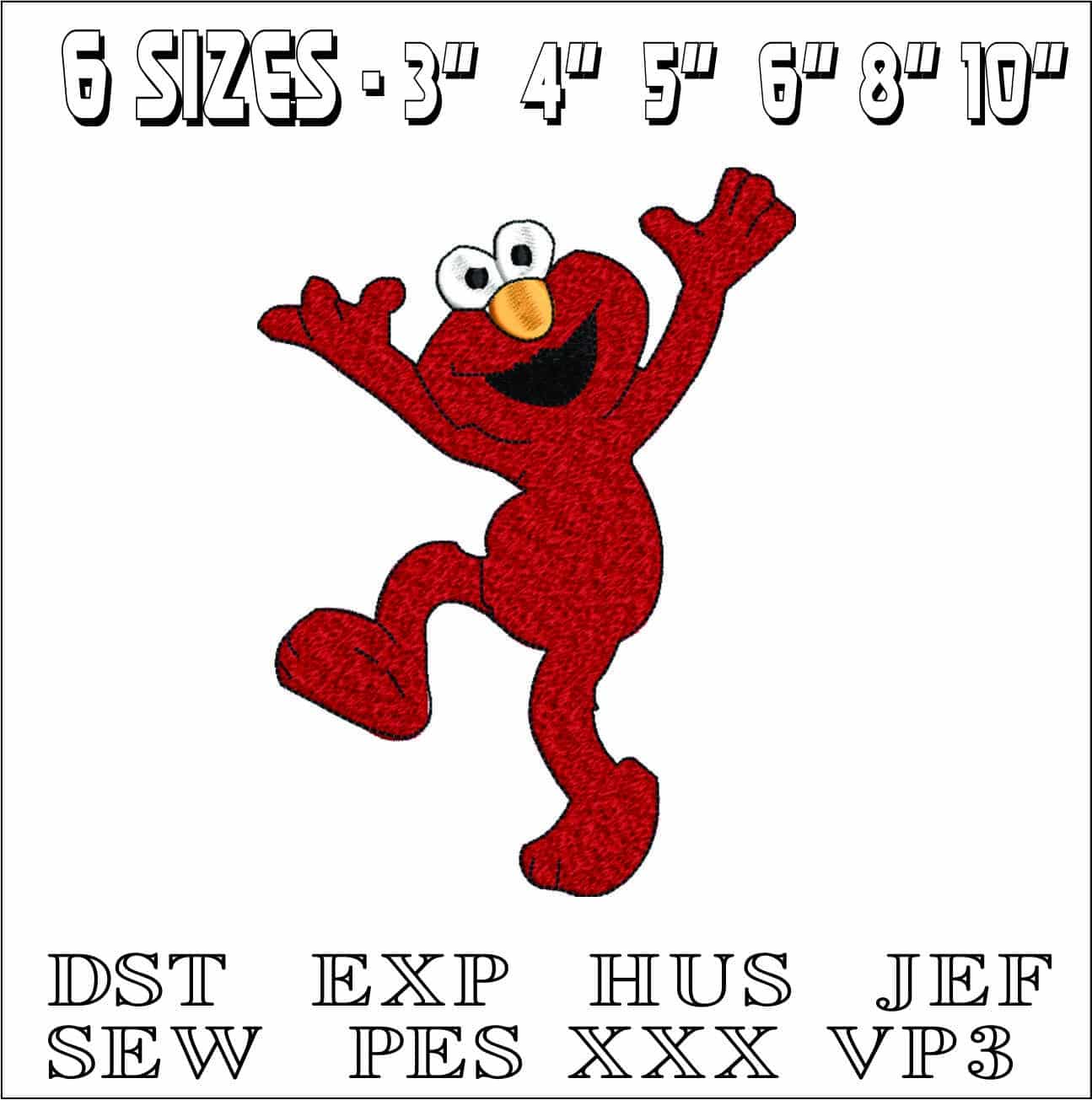 Elmo-Elegant embroidery design file - instant download — view 2