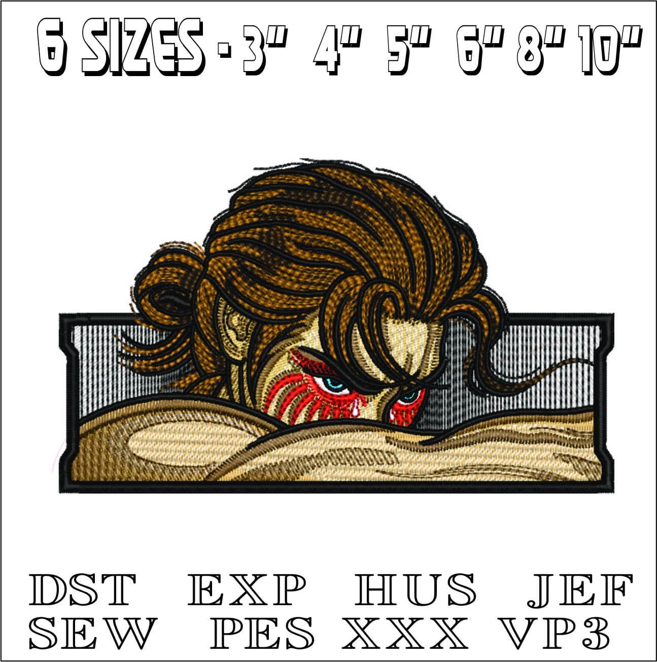 Eren Yeager Beserk - Anime- Elegant embroidery design file - instant download — view 2