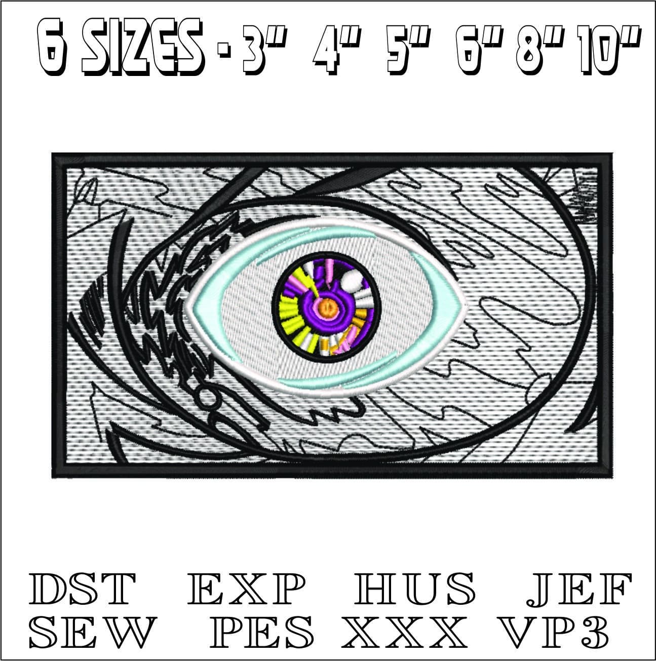 Eye - Anime-Elegant embroidery design file - instant download — view 2