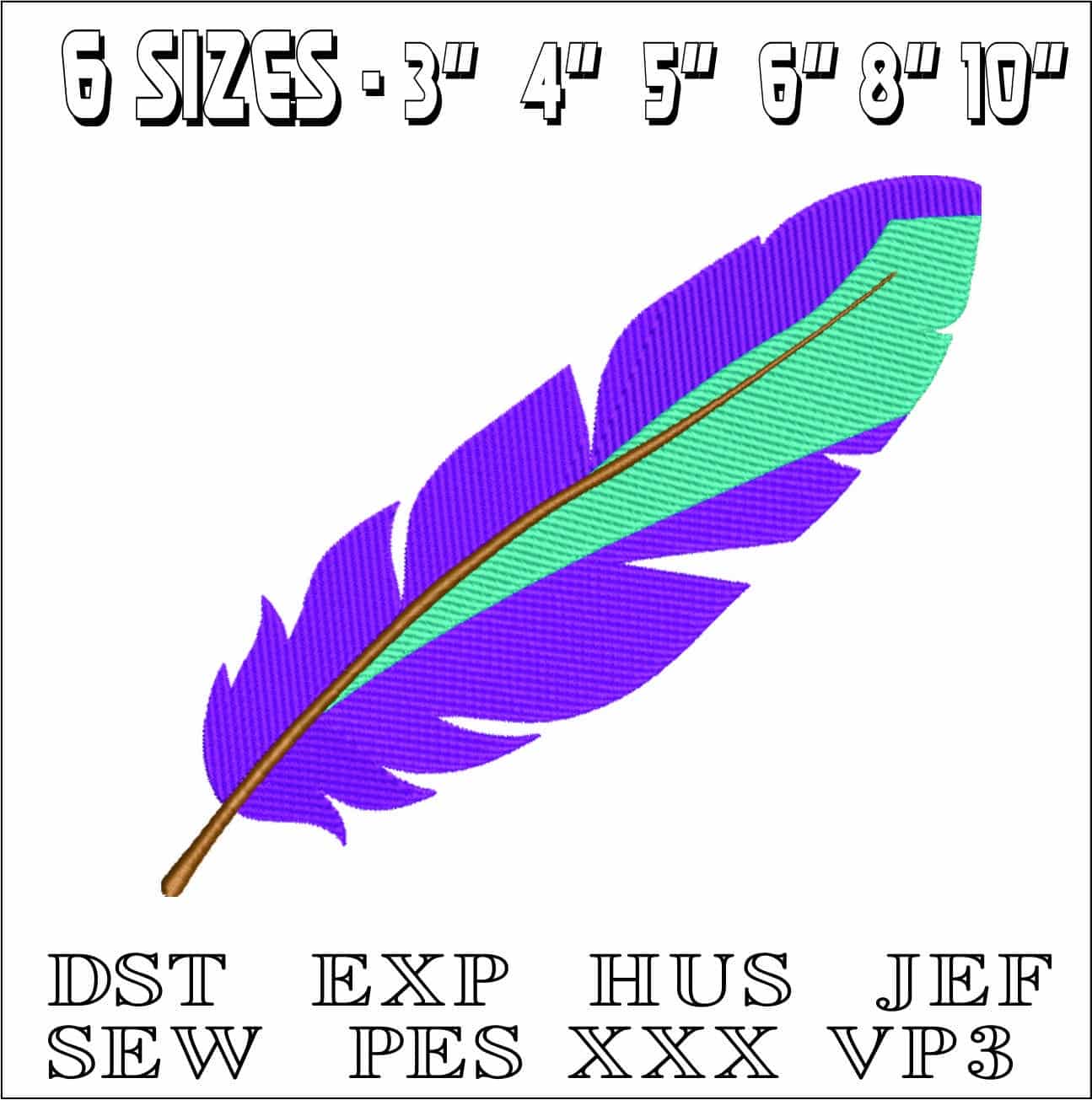 Feather-Elegant embroidery design file - instant download — view 2