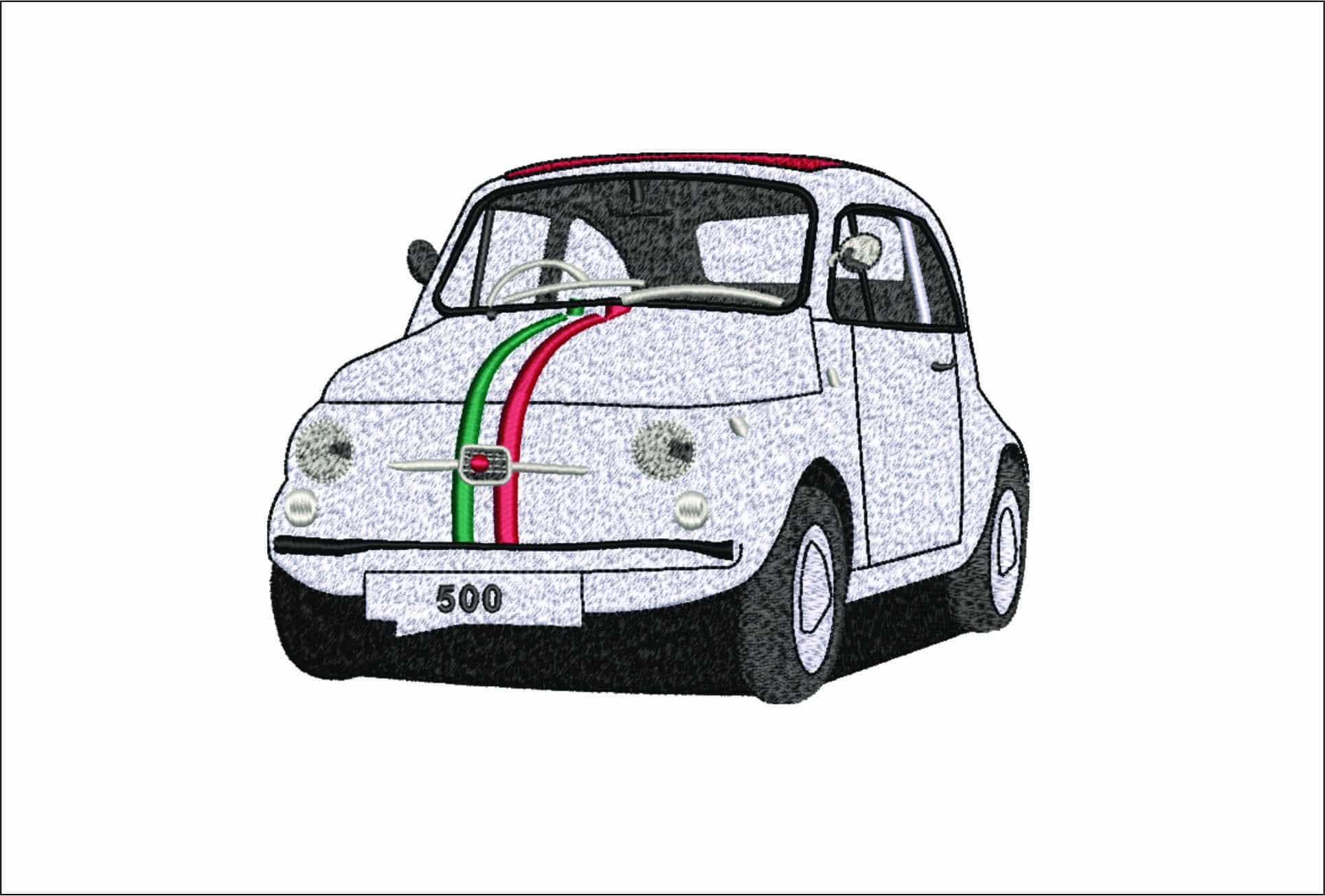Fiat 500 original - Anime- Elegant embroidery design file - instant download
