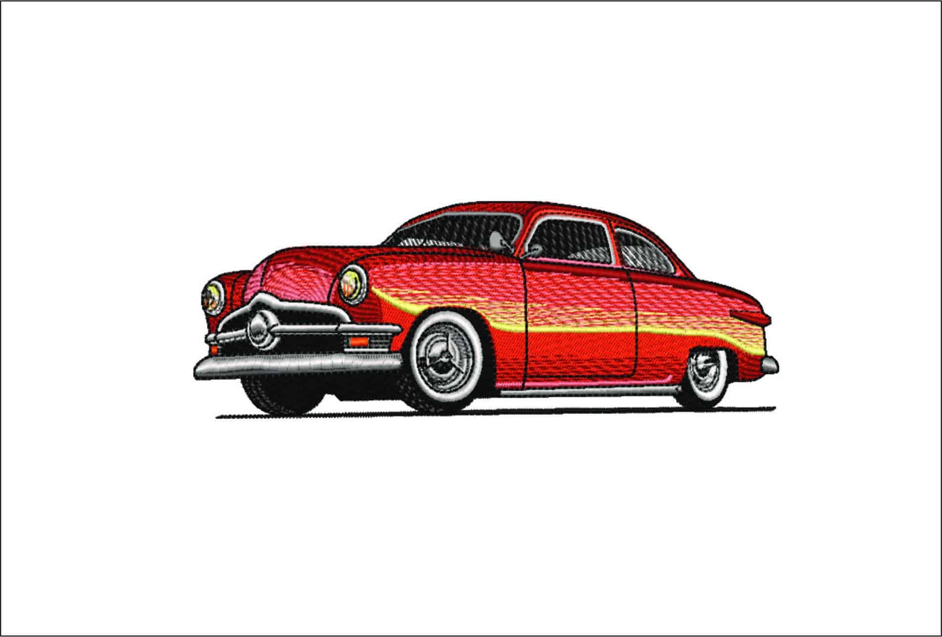 Ford 1950's Sedan- Elegant embroidery design file - instant download