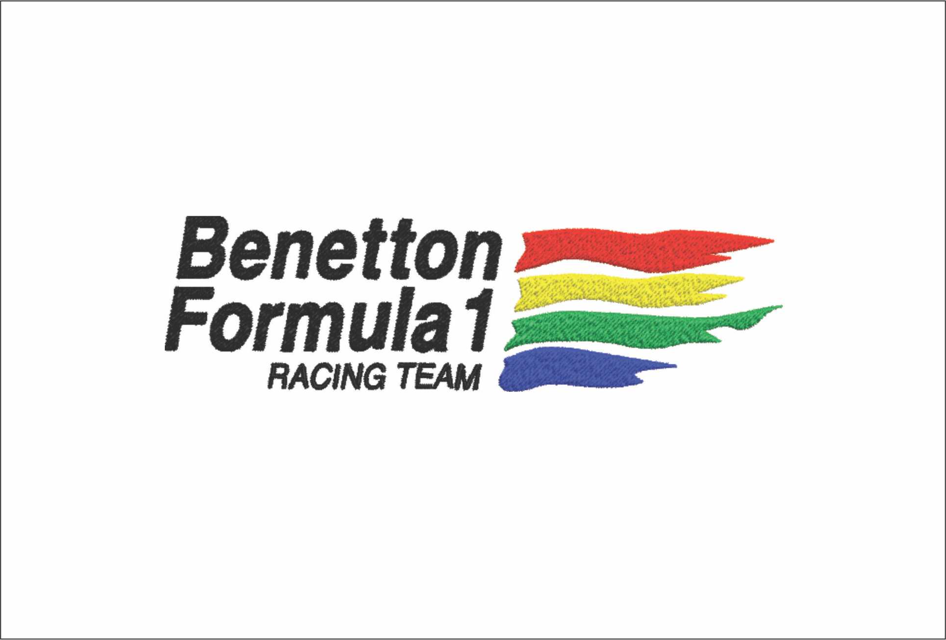 Benetton Formula 1- Elegant embroidery design file - instant download