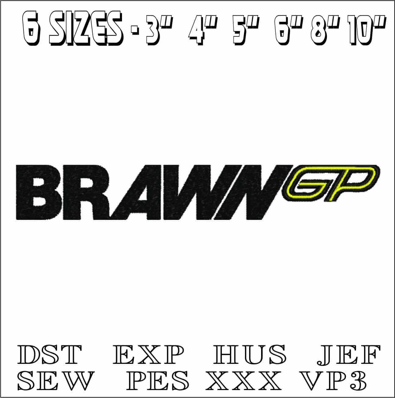 Brawn Formula 1- Elegant embroidery design file - instant download — view 2