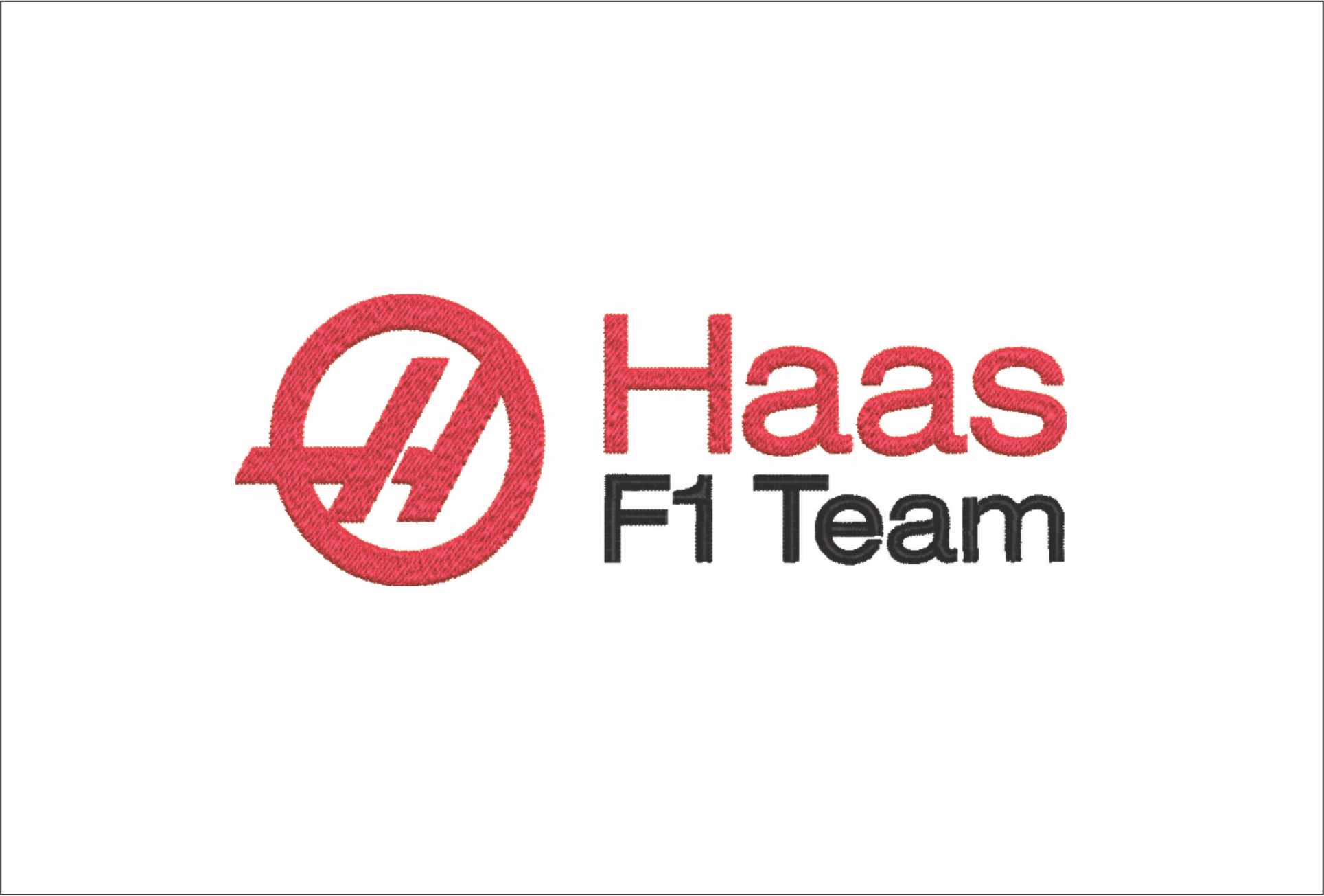 Haas Formula 1- Elegant embroidery design file - instant download