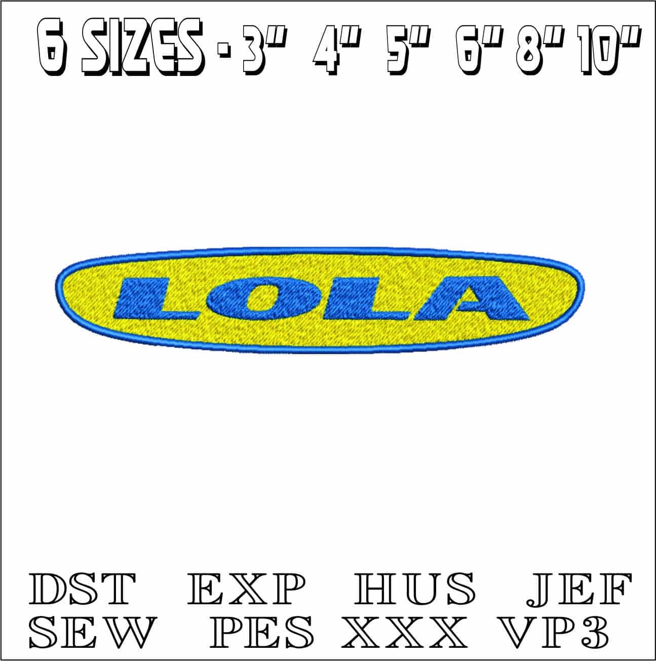 Lola Formula 1- Elegant embroidery design file - instant download — view 2