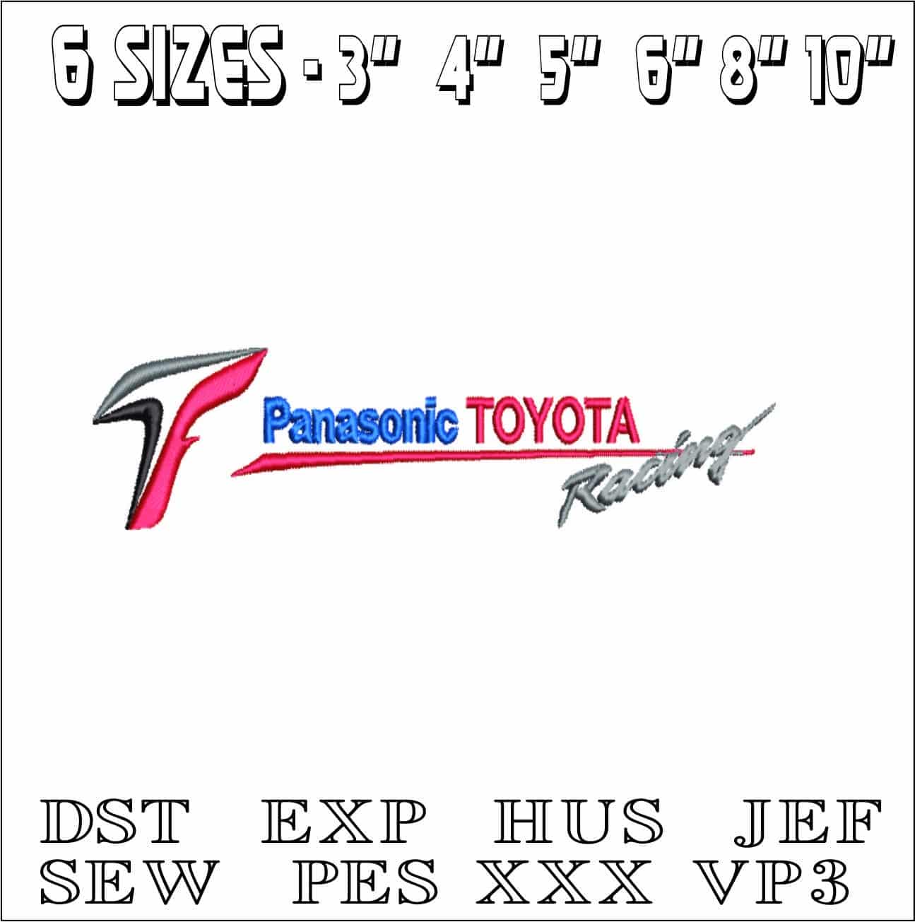 Toyota Formula 1- Elegant embroidery design file - instant download — view 2