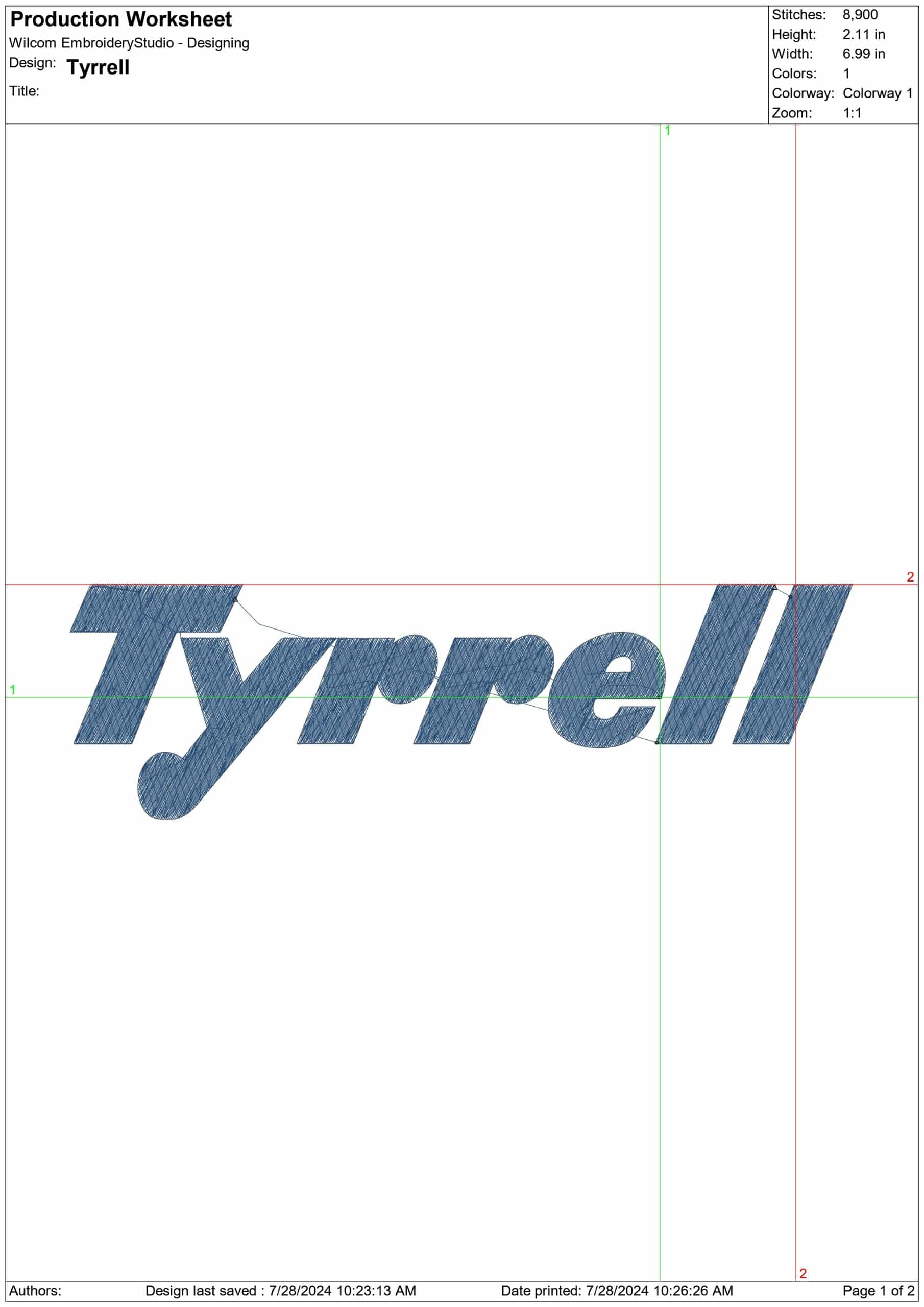 Tyrrell Formula 1- Elegant embroidery design file - instant download — view 4