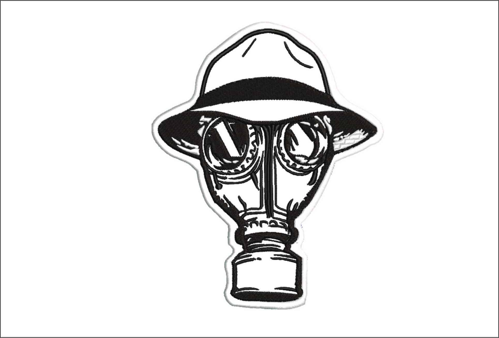 Gas Mask Psycho Realm Formula 1- Elegant embroidery design file - instant download