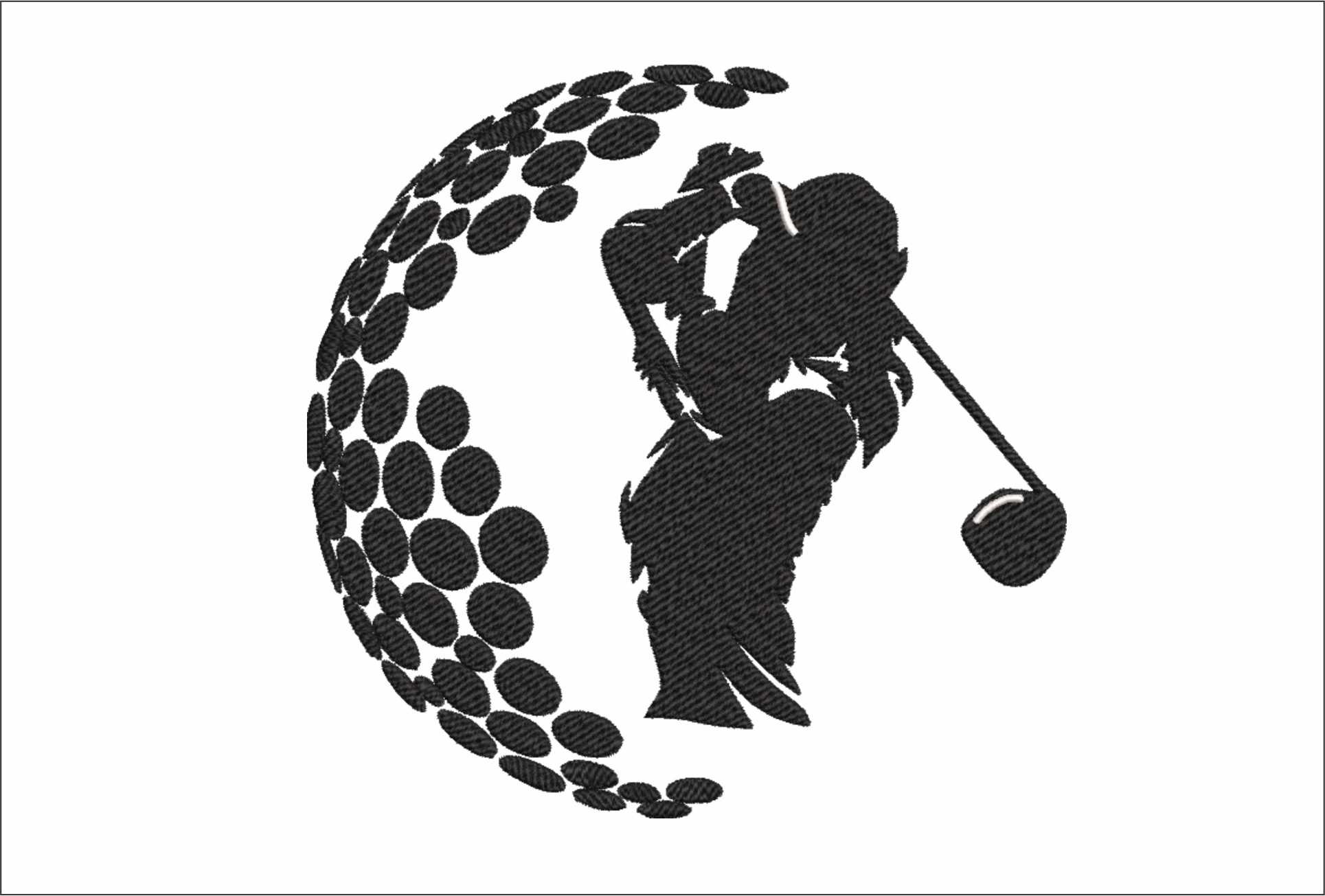 Lady body Golf ball- Elegant embroidery design file - instant download