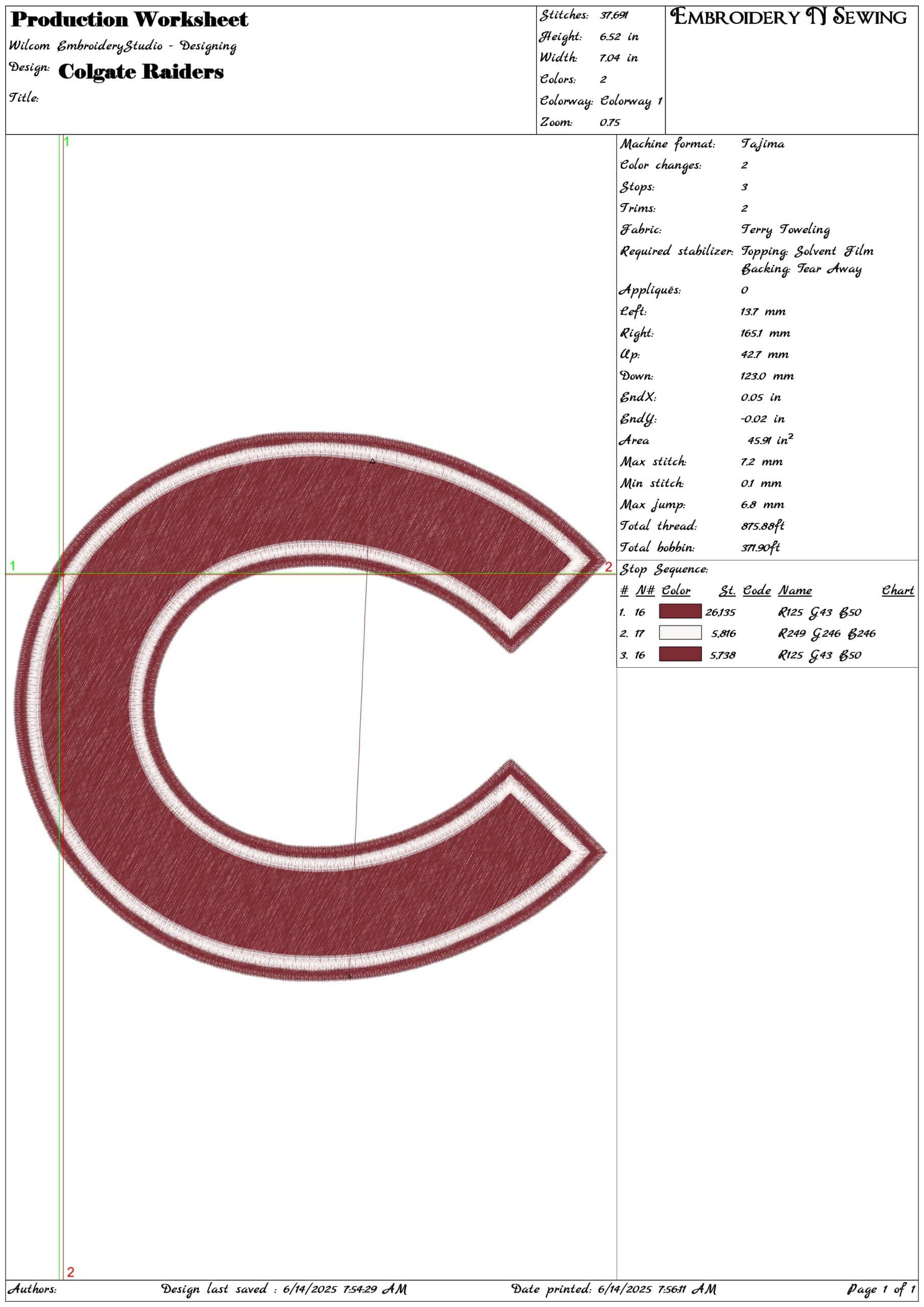 Colgate Raiders Embroidery - Colgate University, Hamilton New York embroidery machine pattern embroidery file - instant download — view 2