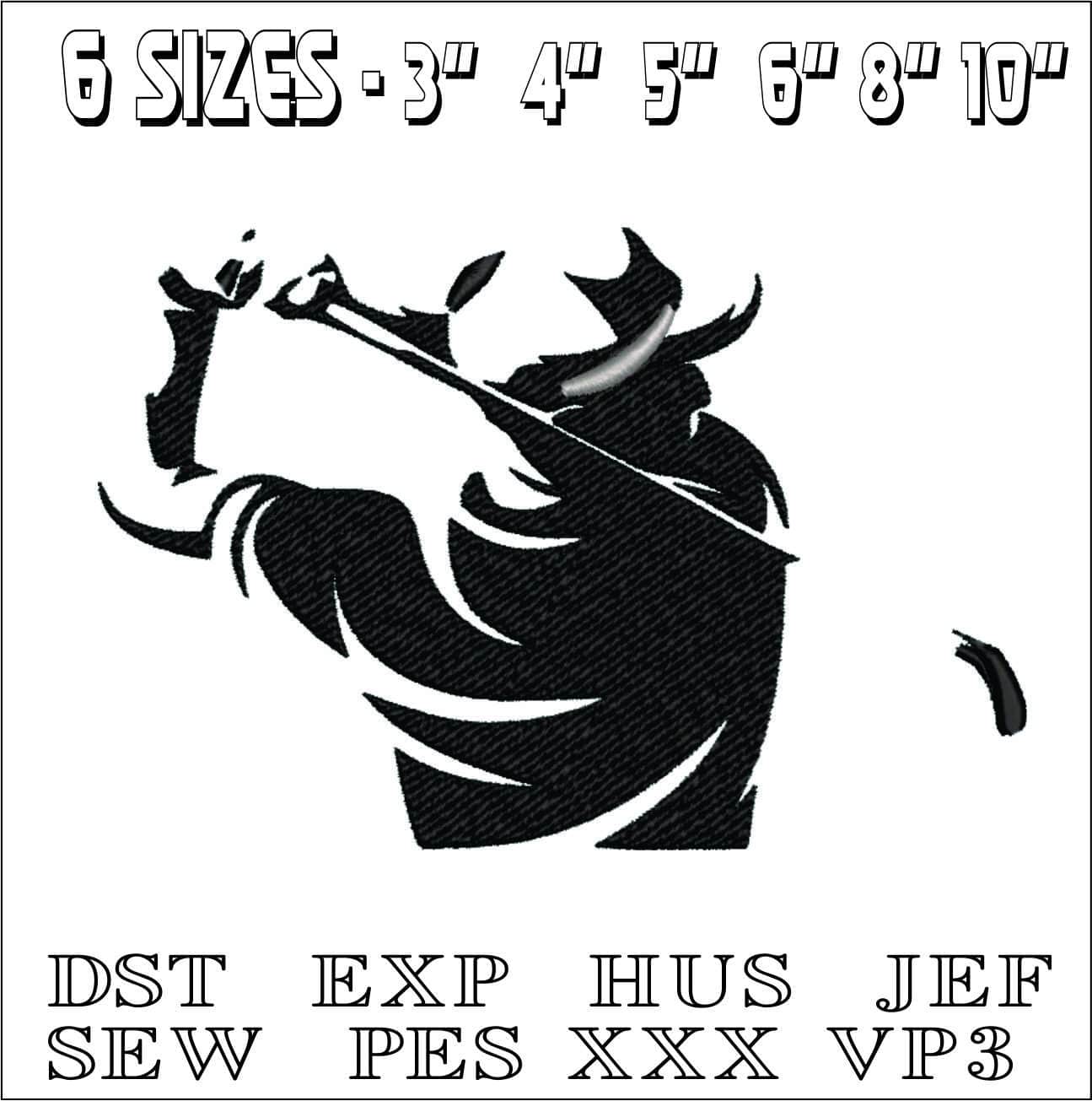 Golf Swing shilo- Elegant embroidery design file - instant download — view 2