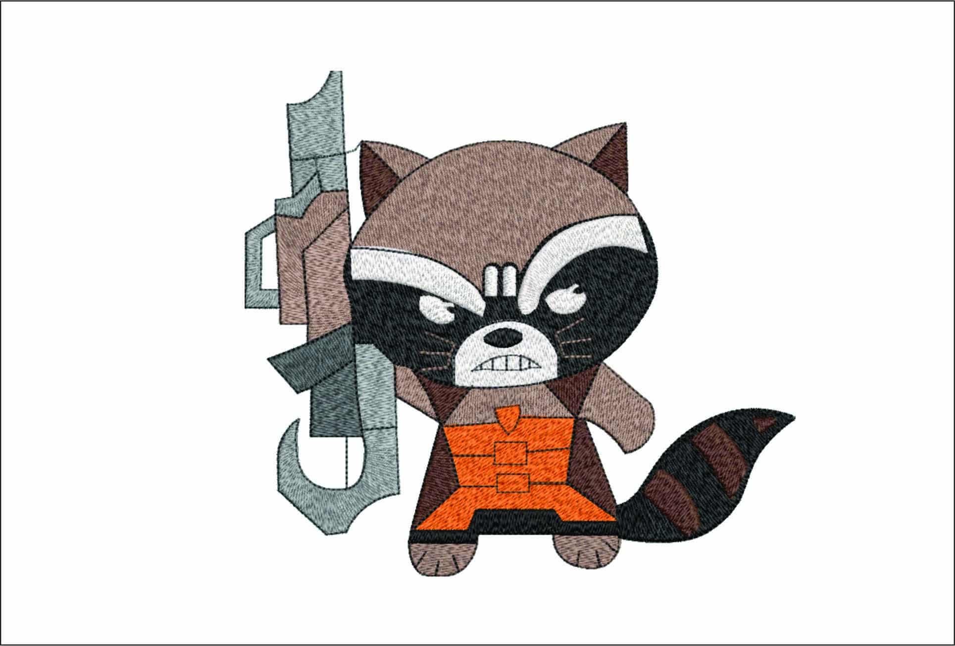 Guard Galaxy Rocket Raccoon- Elegant embroidery design file - instant download