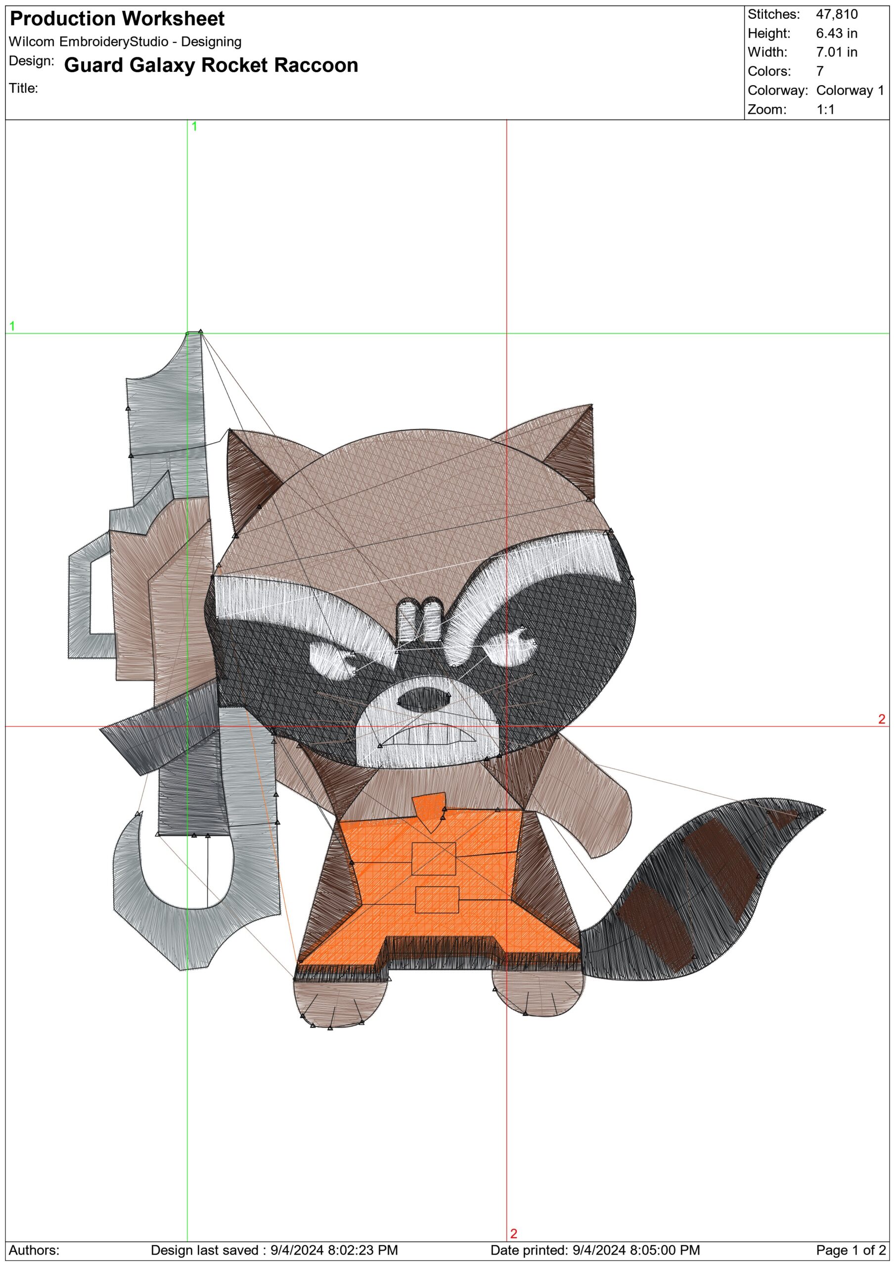 Guard Galaxy Rocket Raccoon- Elegant embroidery design file - instant download — view 3