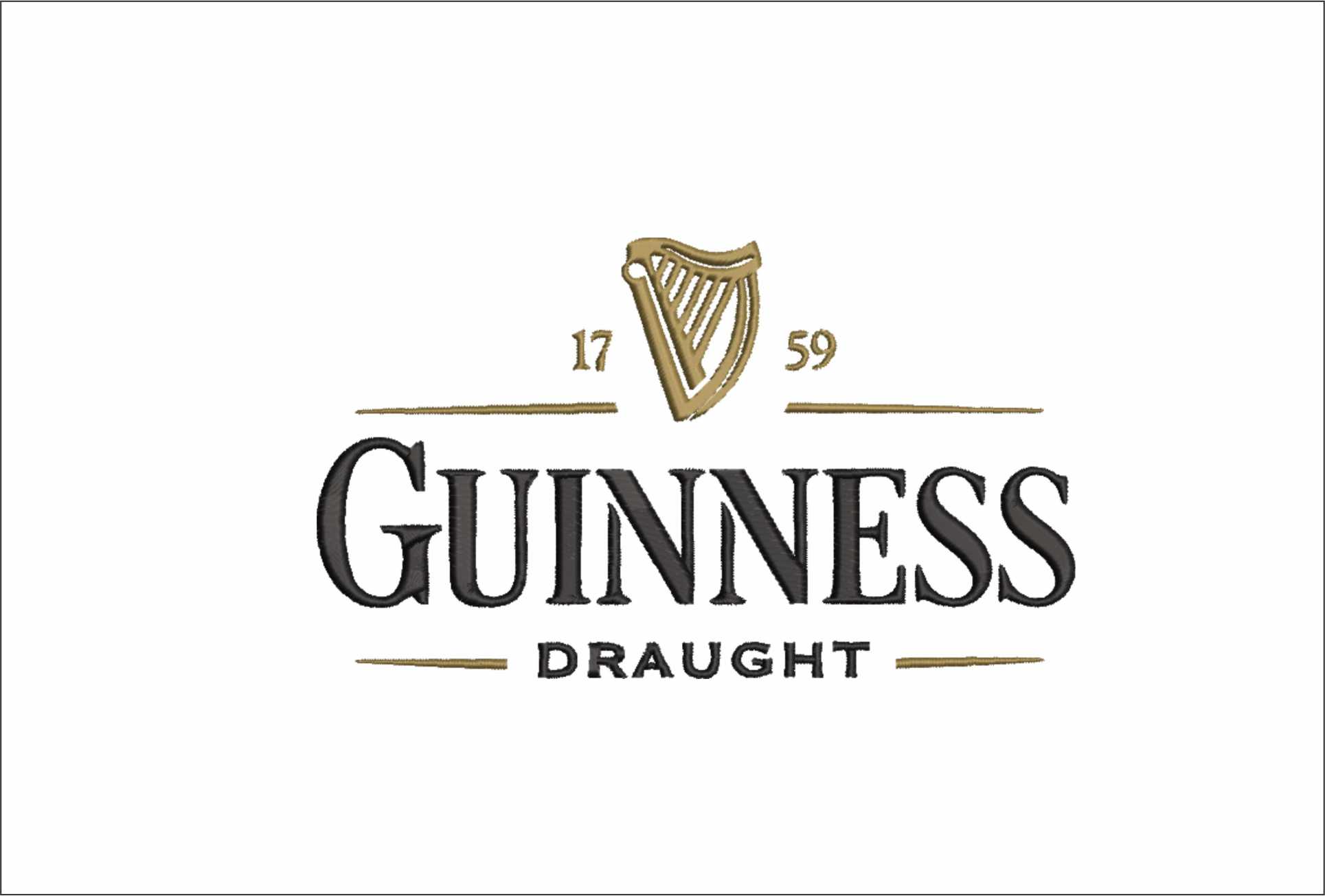 Guinness Draught- Elegant embroidery design file - instant download