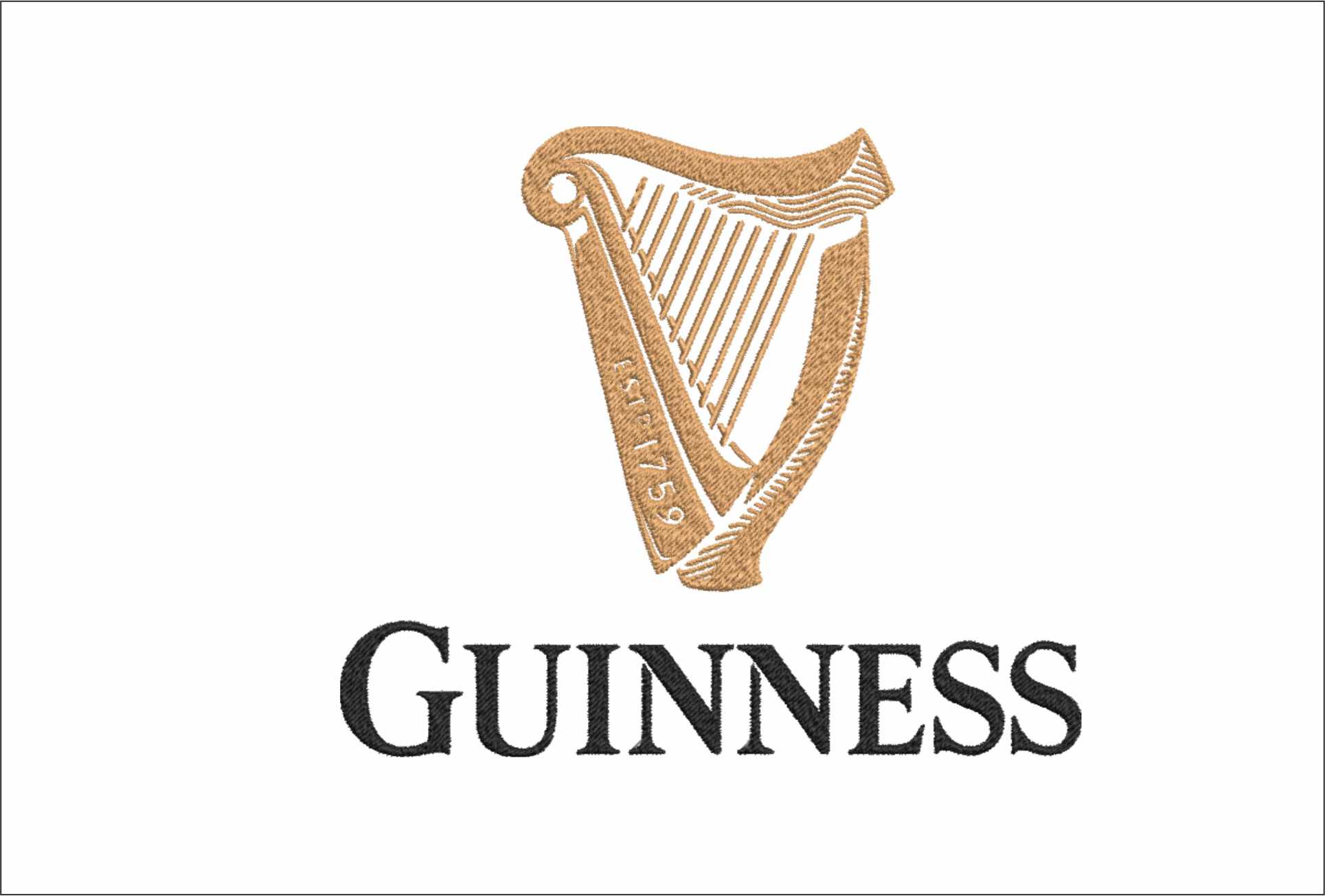 Guinness Harp- Elegant embroidery design file - instant download