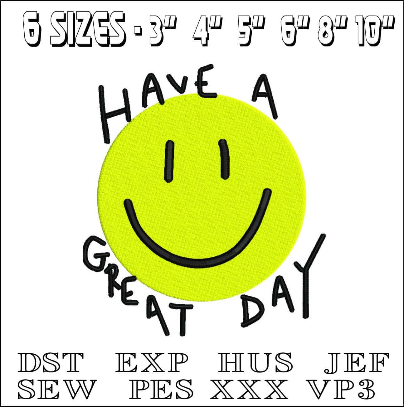 Have a Nice Day- Elegant embroidery design file - instant download — view 2