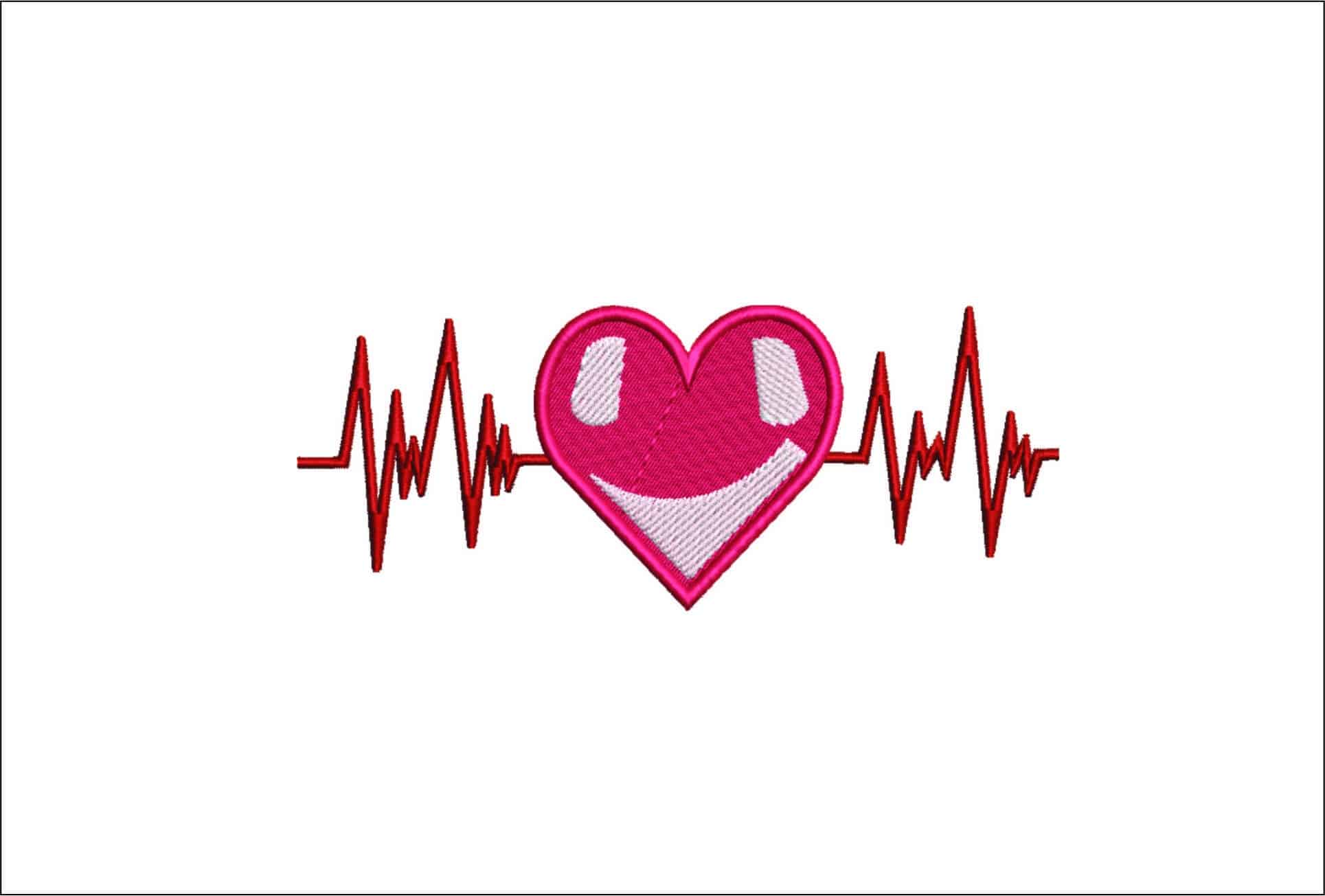 Heart Beat - Elegant embroidery design file - instant download