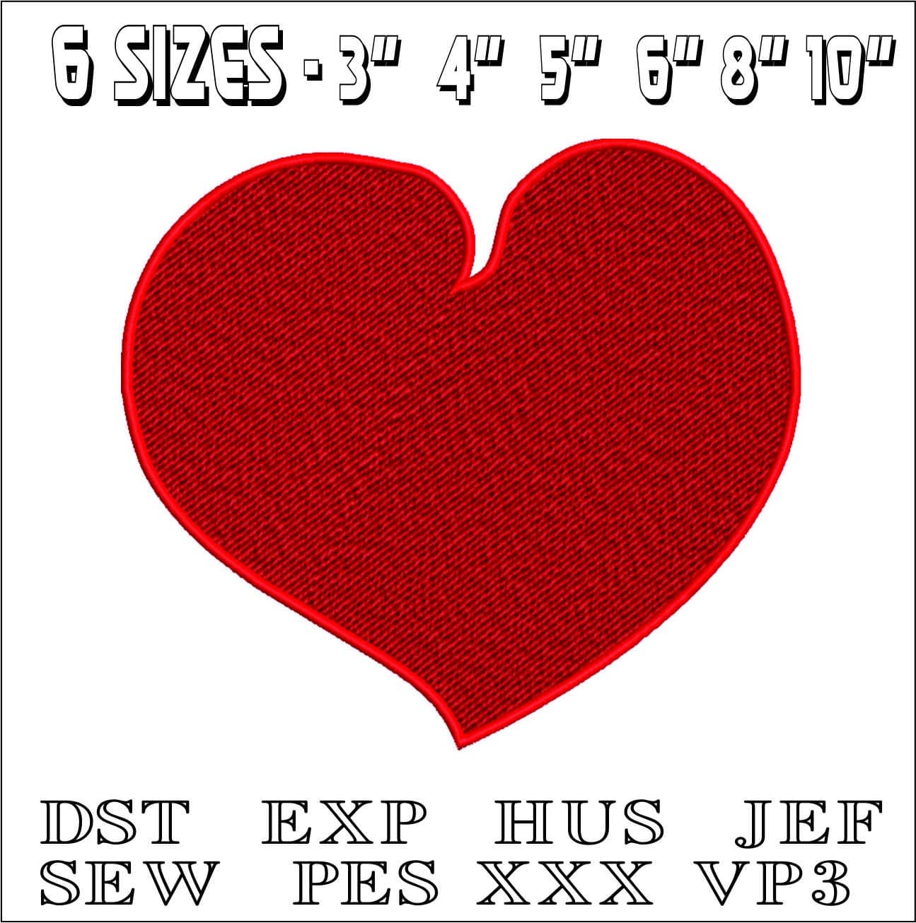 Full Heart - Elegant embroidery design file - instant download — view 2