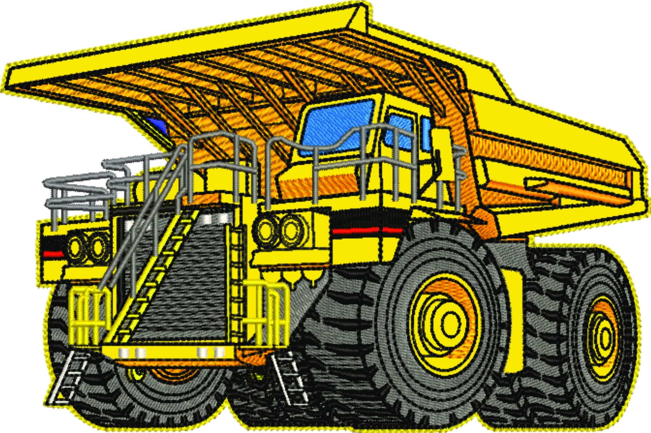 Heavy Loader Dump Truck - Caterpillar - Elegant embroidery design file - instant download