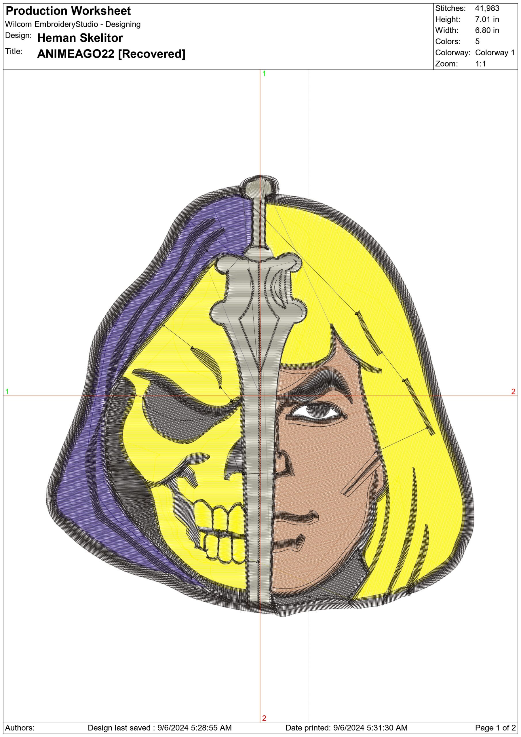 Heman Skeltitor- Elegant embroidery design file - instant download — view 3