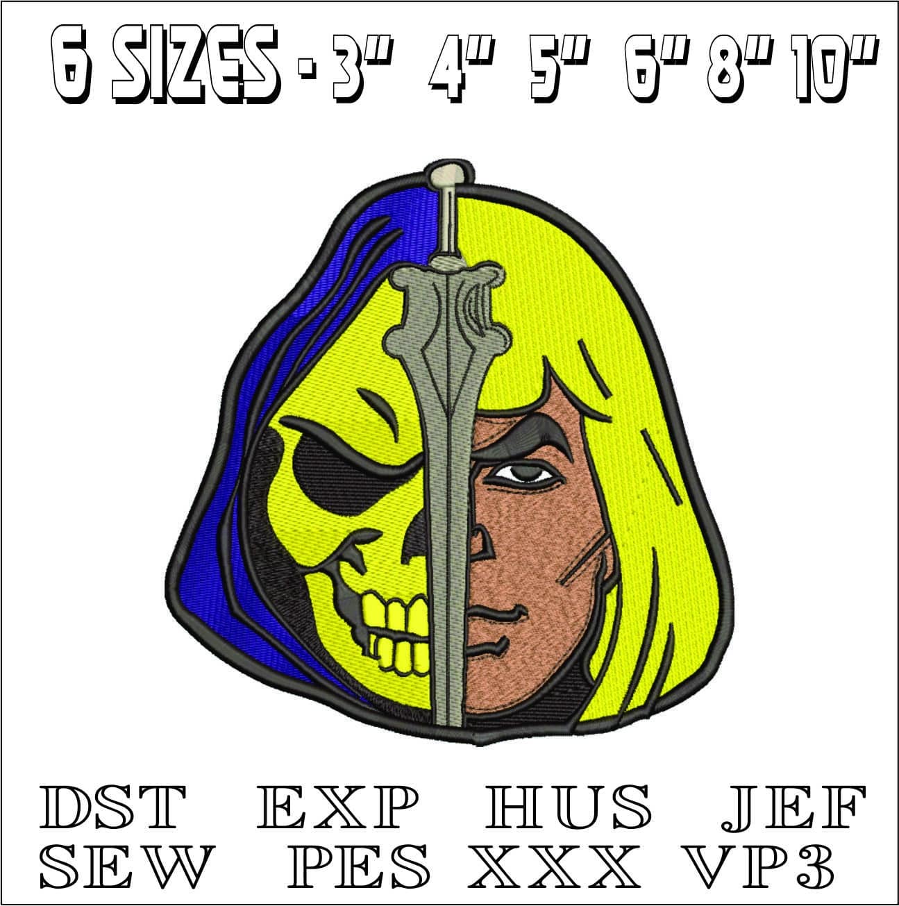Heman Skeltitor- Elegant embroidery design file - instant download — view 2