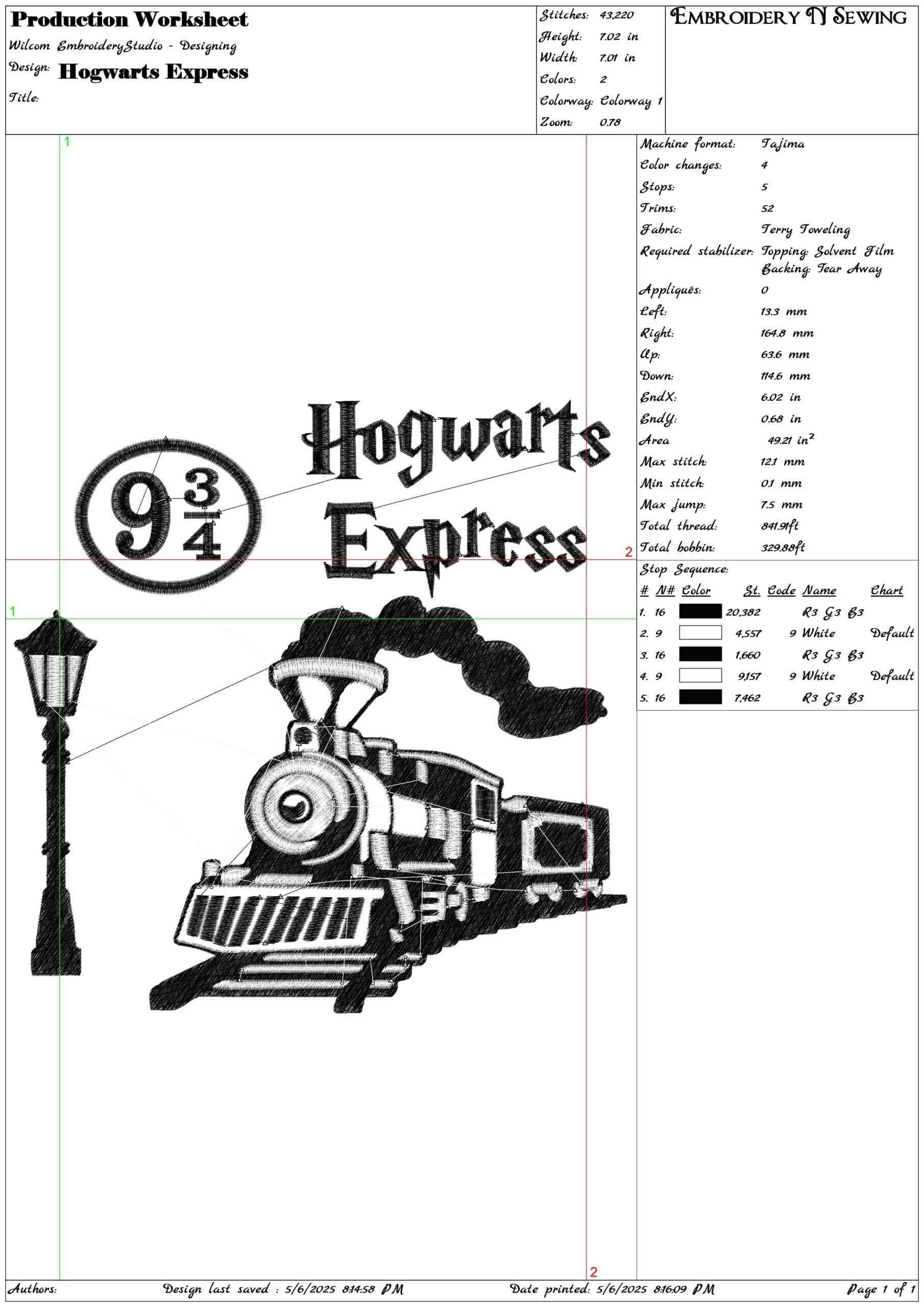 Hogwarts Express- Elegant embroidery design file - instant download — view 3