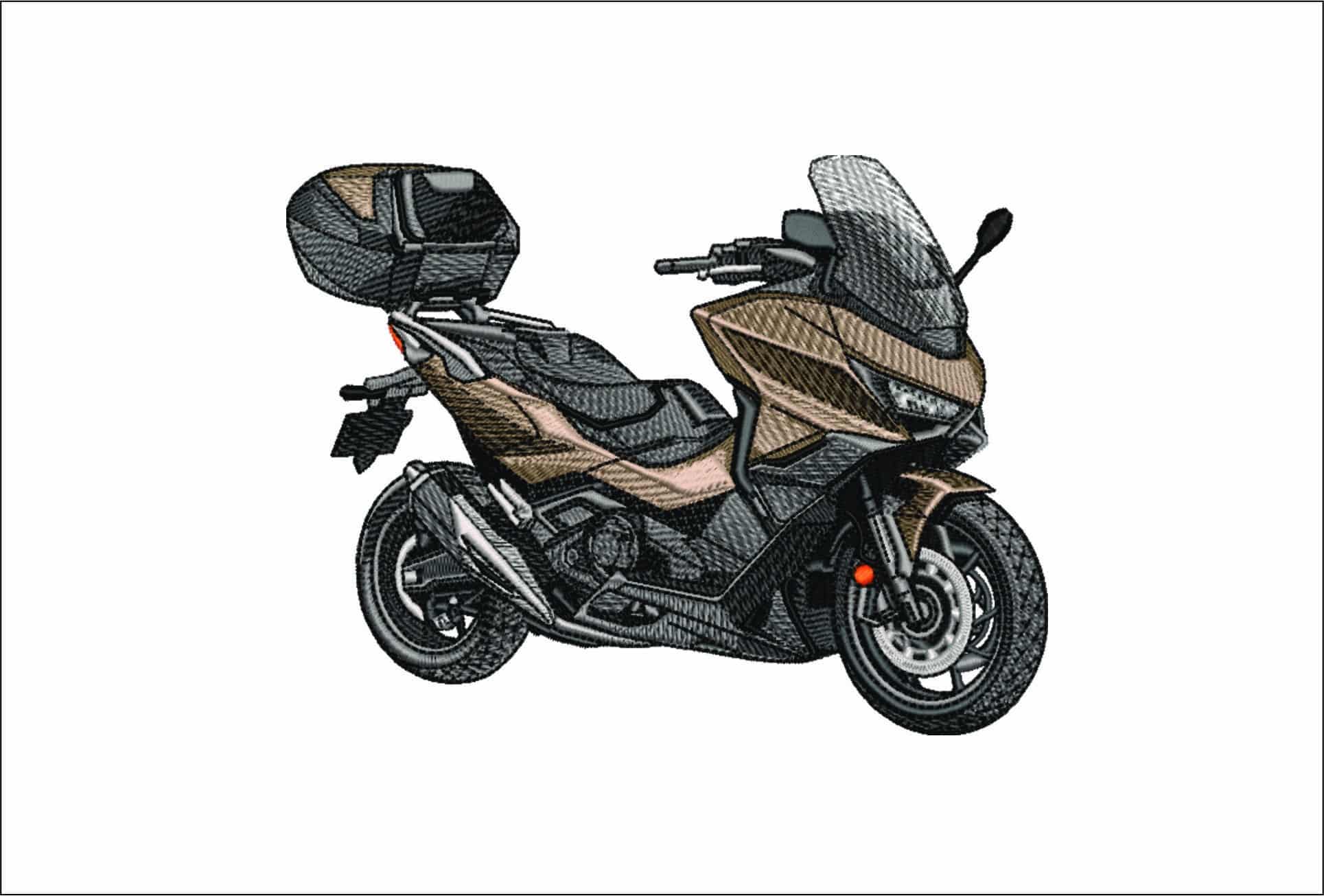 Honda Forza 750 Scooter Bike- Elegant embroidery design file - instant download