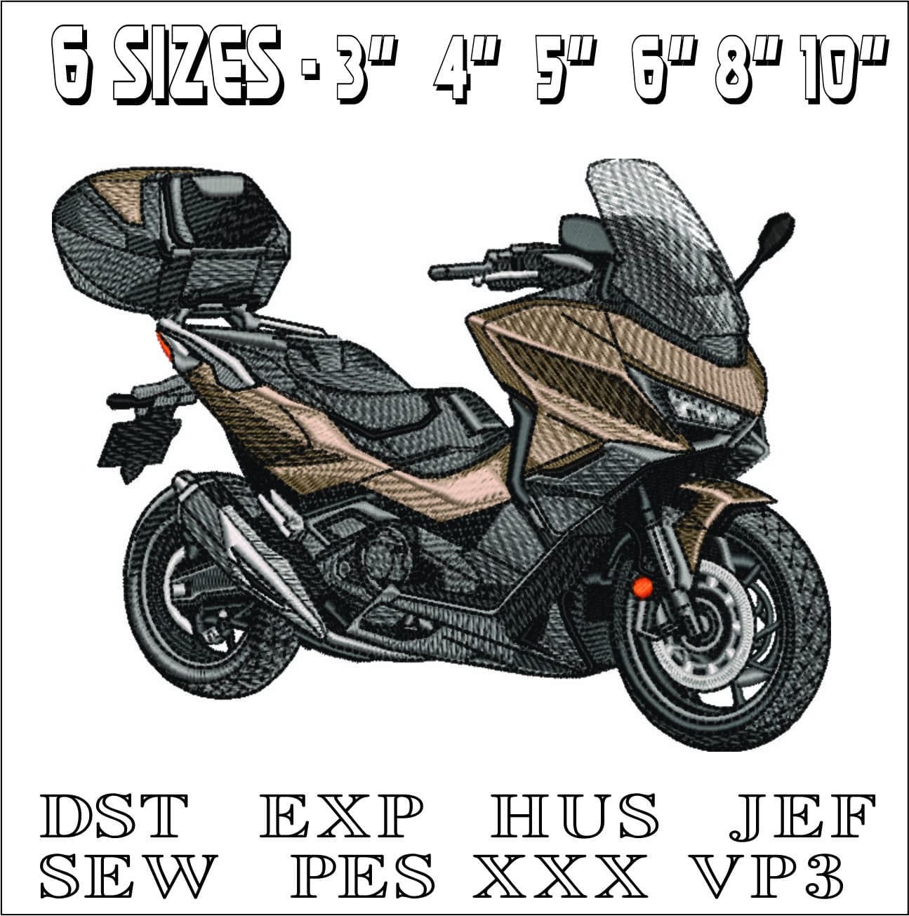 Honda Forza 750 Scooter Bike- Elegant embroidery design file - instant download — view 2