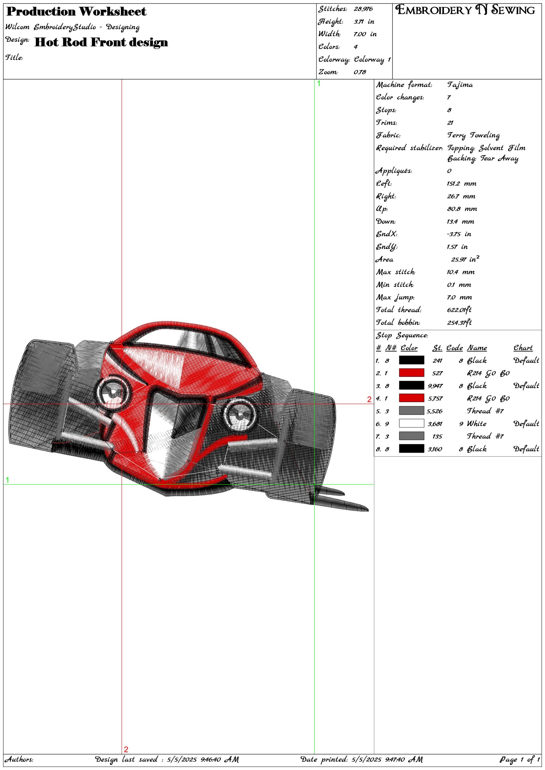 Hot Rod Front design- Elegant embroidery design file - instant download — view 3