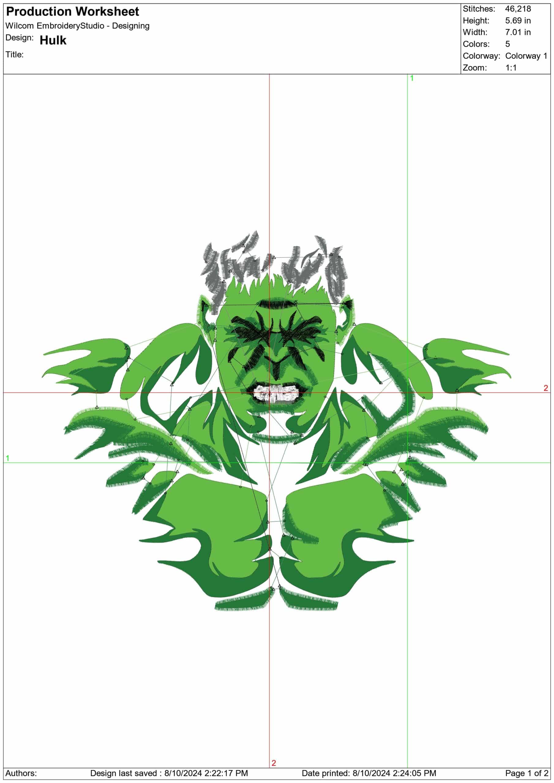 Hulk- Elegant embroidery design file - instant download — view 3