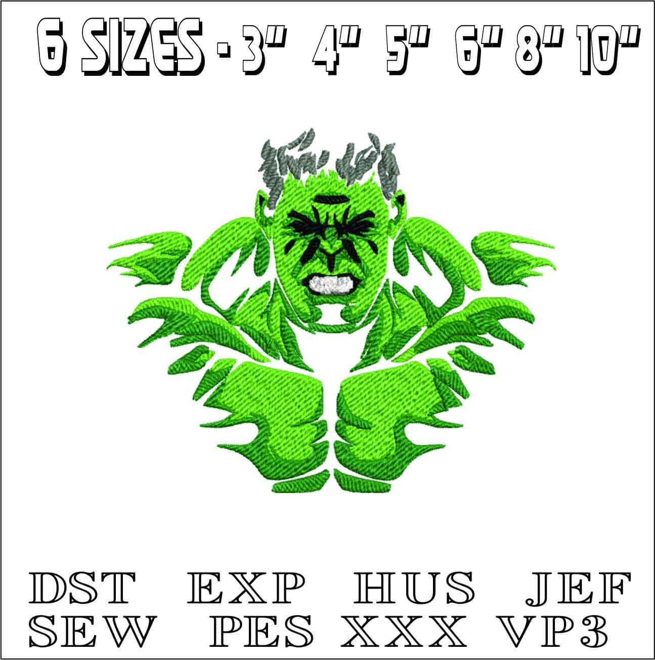 Hulk- Elegant embroidery design file - instant download — view 2