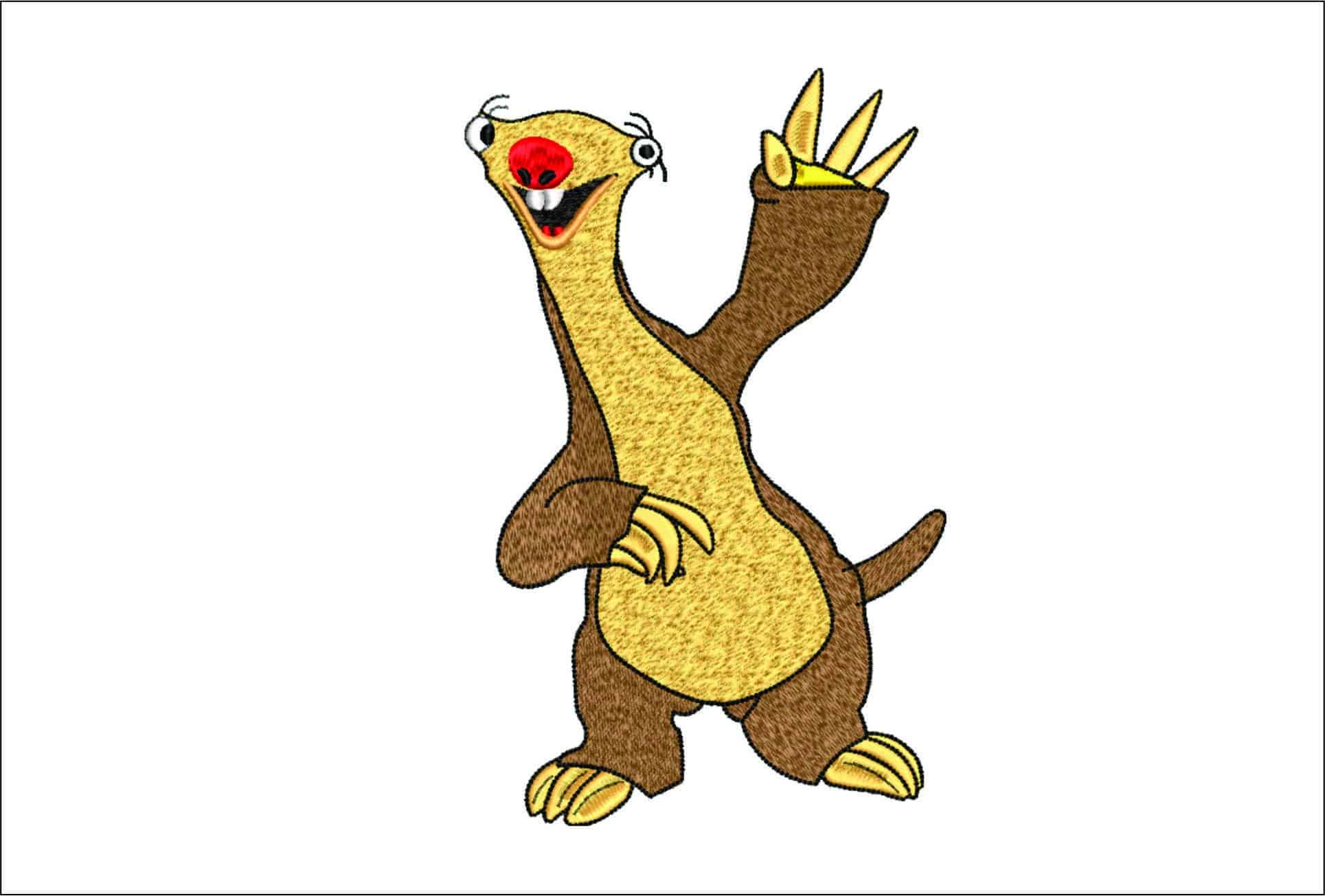 Ice Age Sid Sloth- Elegant embroidery design file - instant download