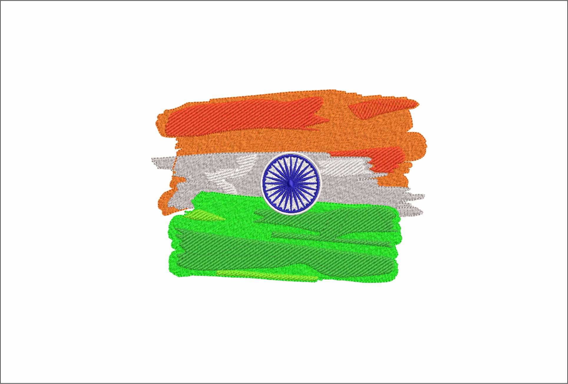 Indian Visual Flag- Elegant embroidery design file - instant download