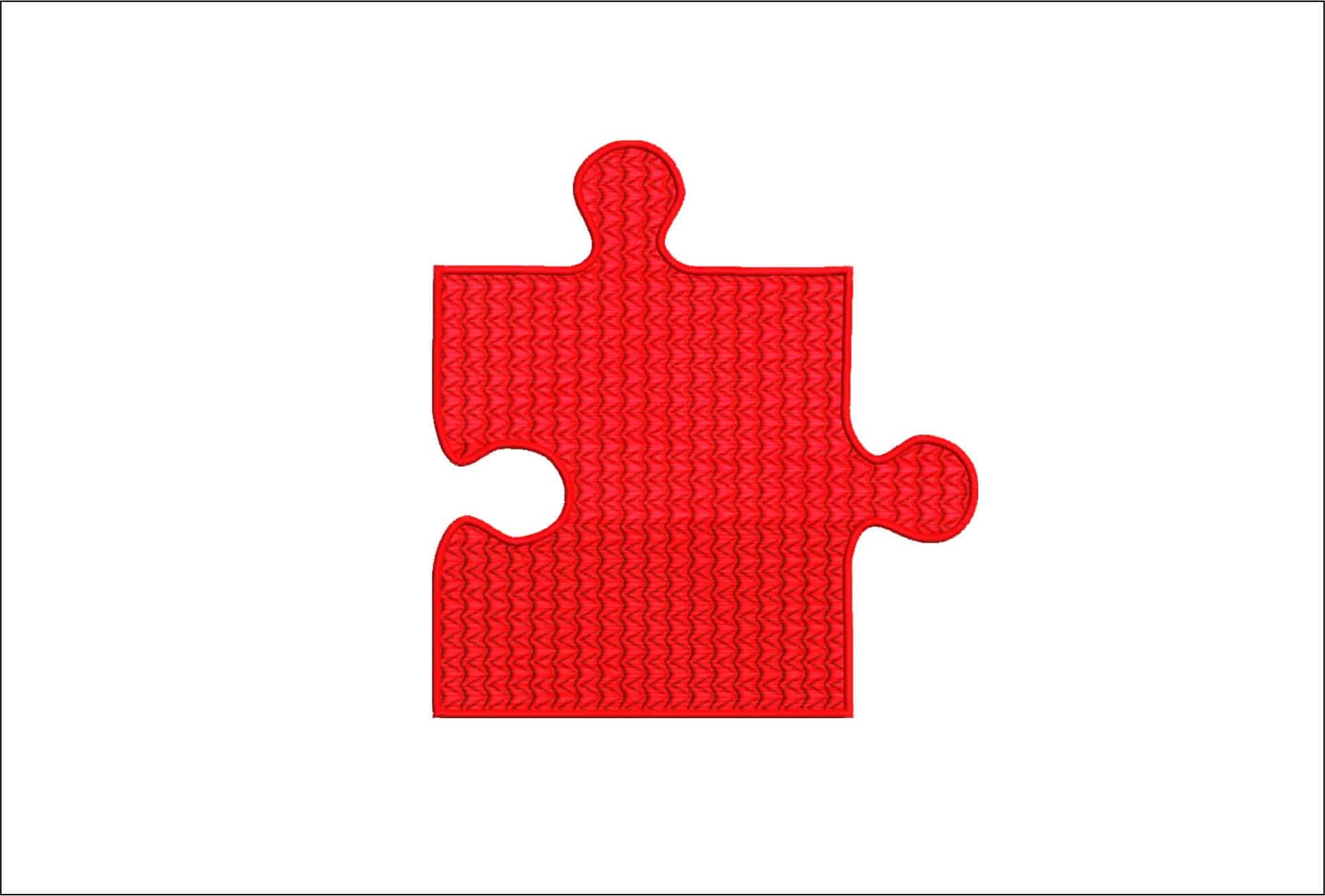 Jigsaw Piece- Elegant embroidery design file - instant download