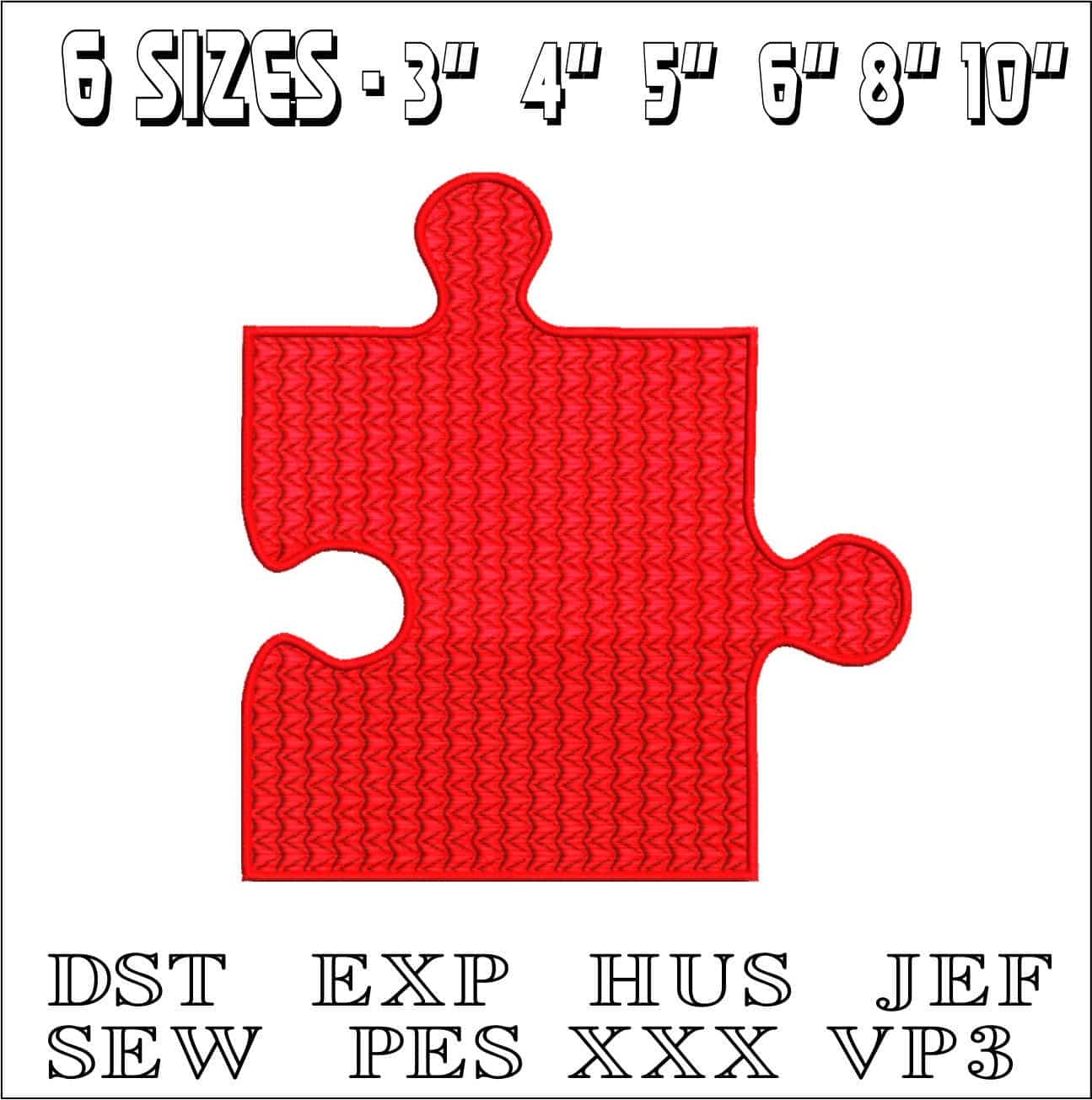 Jigsaw Piece- Elegant embroidery design file - instant download — view 2