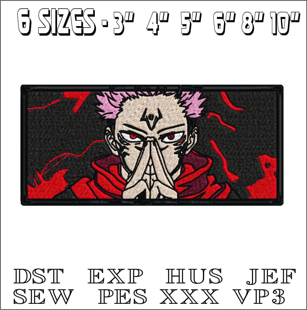 Jujutsu Kaisen Panel- Elegant embroidery design file - instant download — view 2
