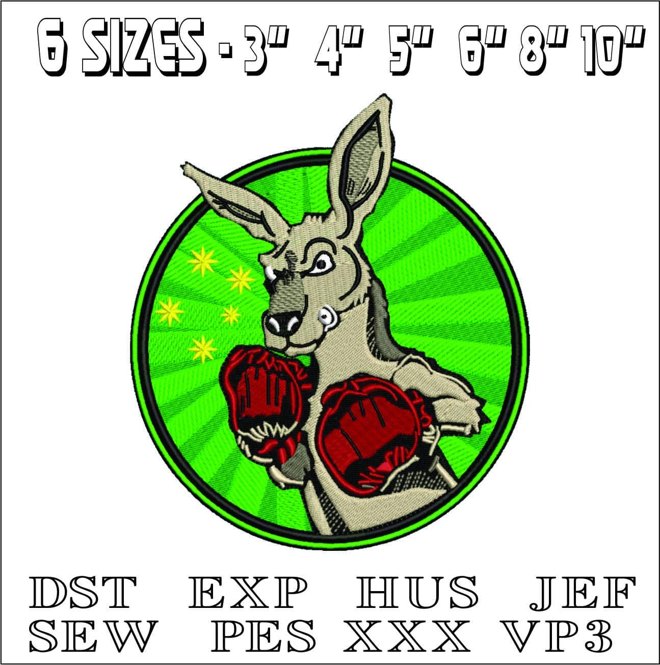 Kangaroo- Elegant embroidery design file - instant download — view 2