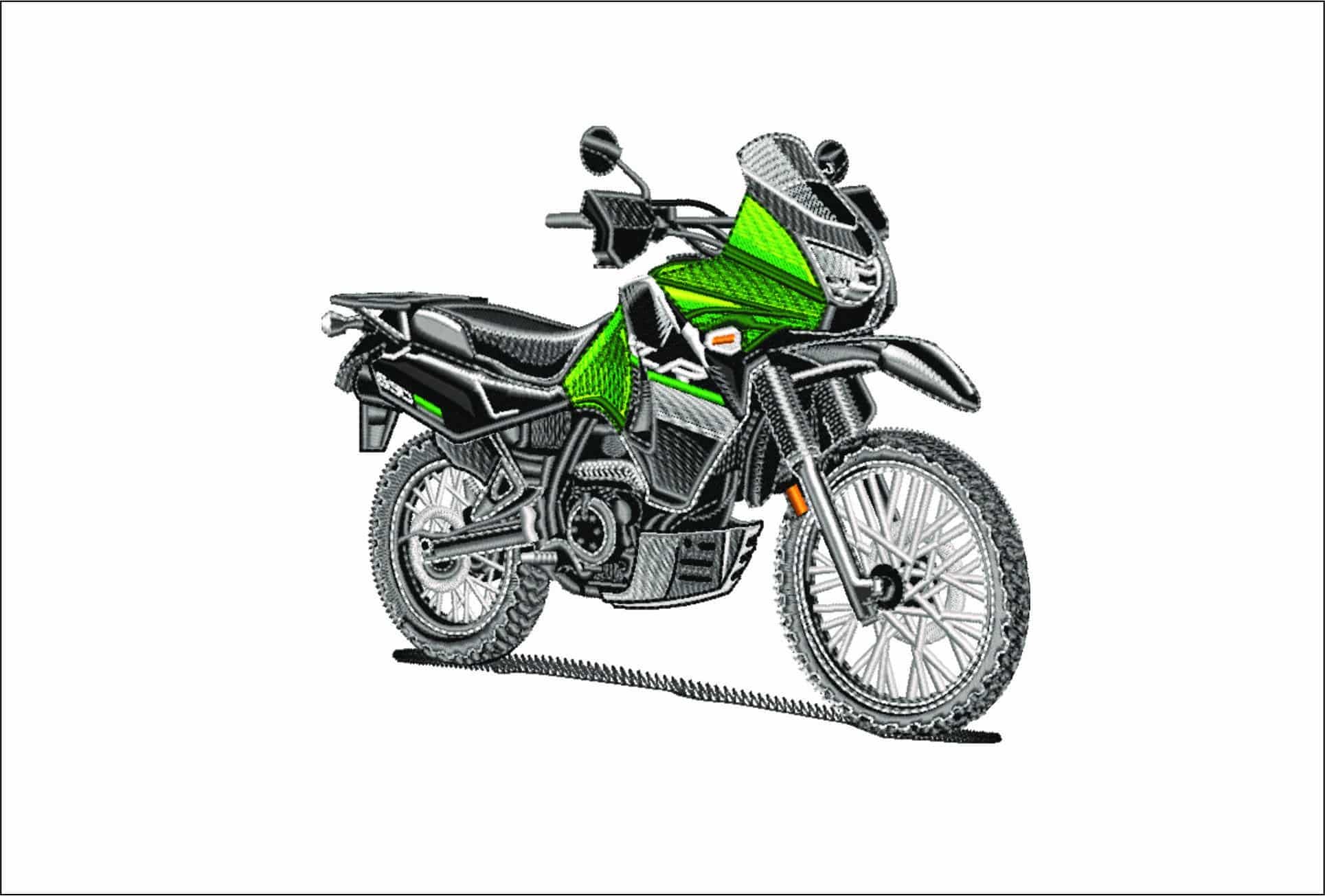 Kawasaki KLR Moto X Bike- Elegant embroidery design file - instant download